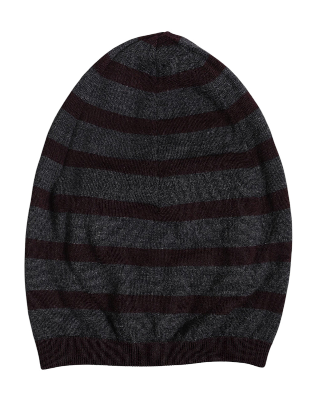 Dolce & Gabbana Graue gestreifte Wollstrickmütze Winter Beanie