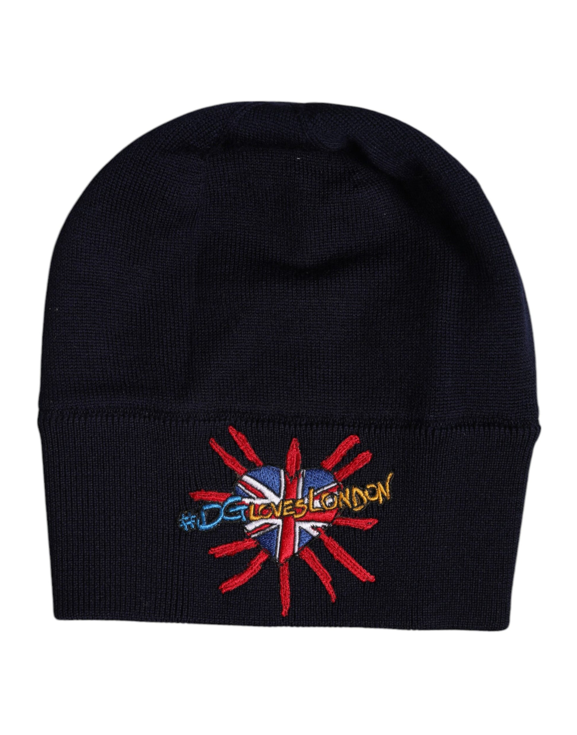 Dolce & Gabbana Schwarze Wolle #DGLovesLondon Winter Beanie Mütze