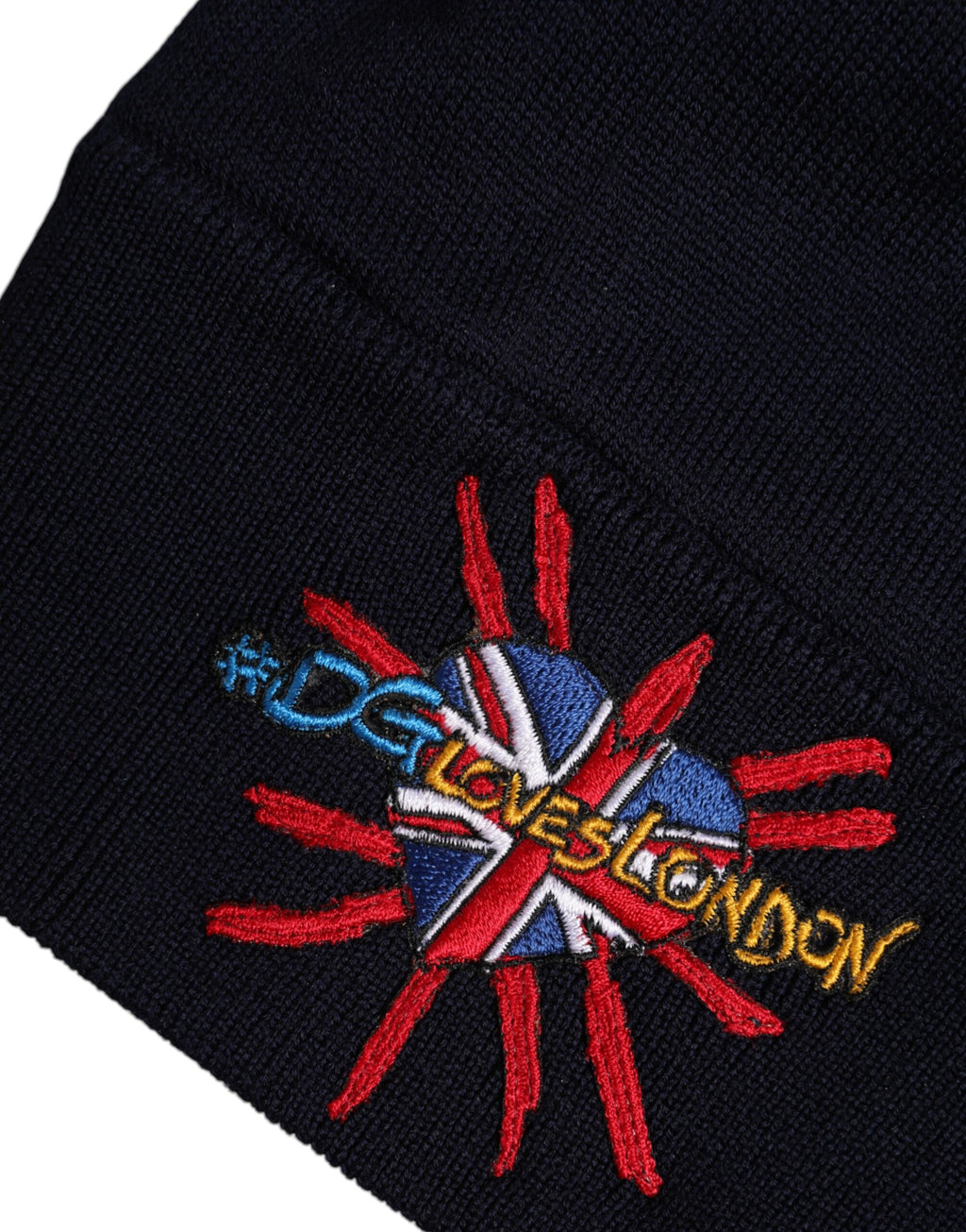 Dolce & Gabbana Schwarze Wolle #DGLovesLondon Winter Beanie Mütze
