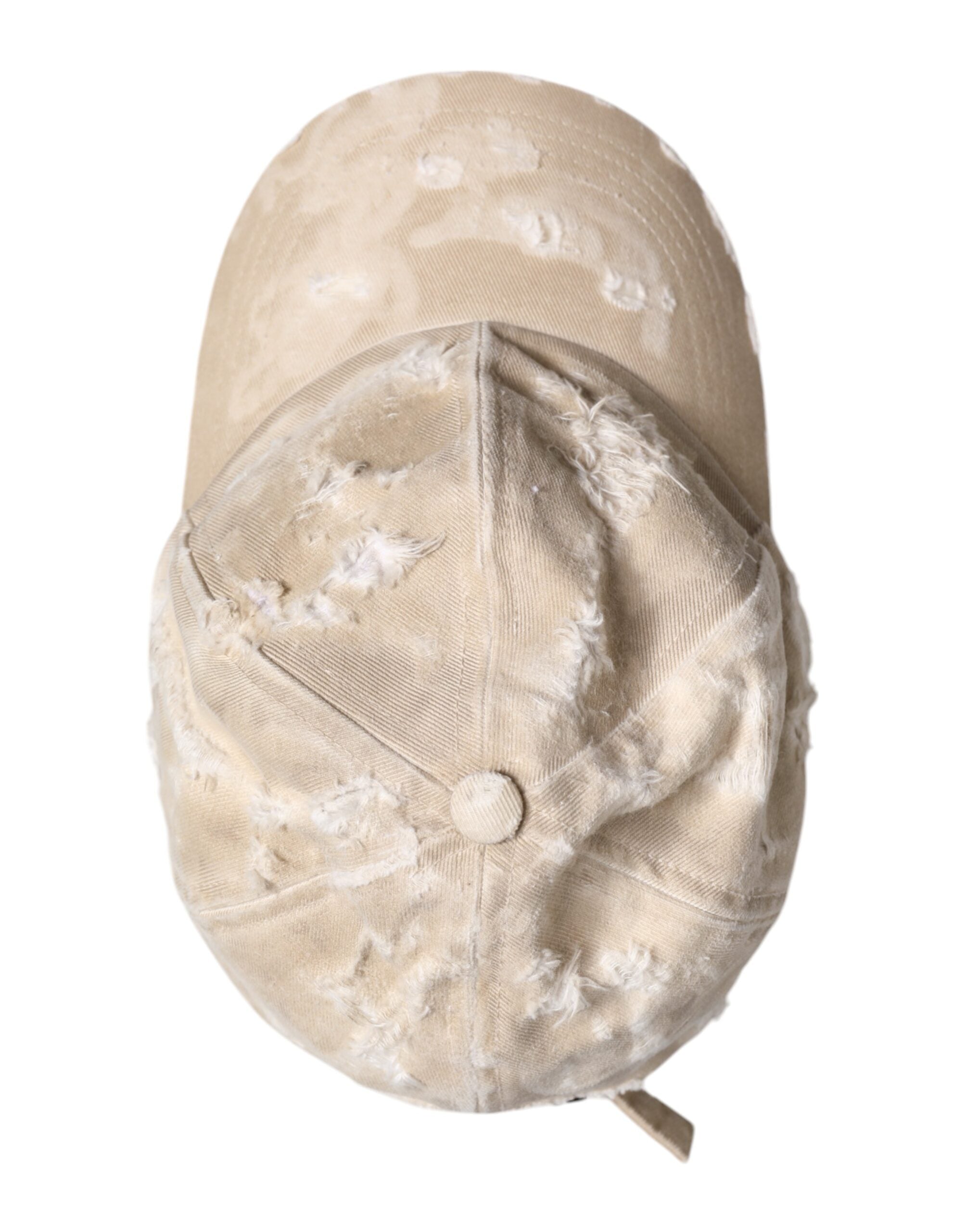 Dolce & Gabbana Beige zerfledderte Baumwolle 6 Panels Baseballmütze