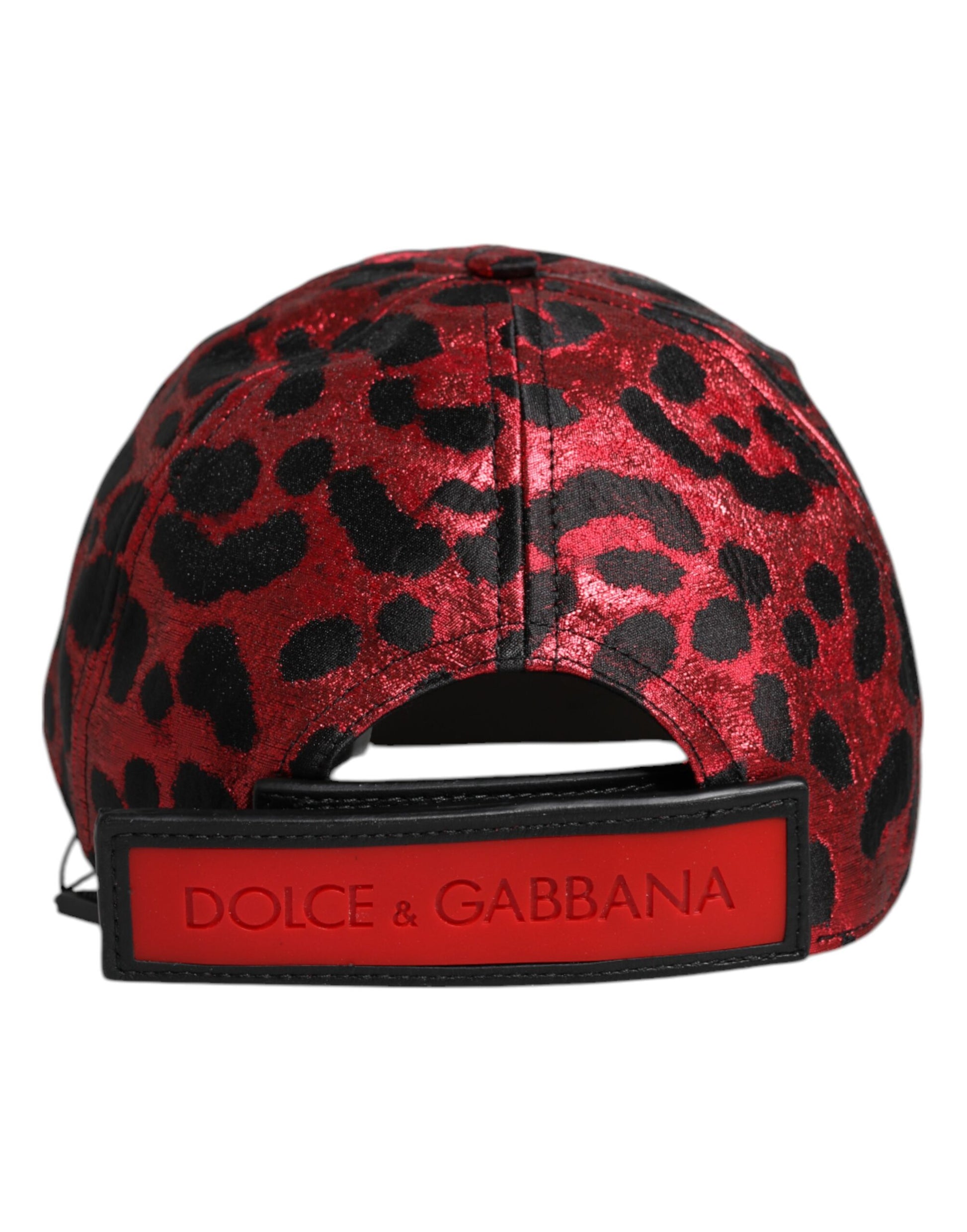 Dolce & Gabbana Rote Leopard DG Logo 6 Panels Baseballmütze