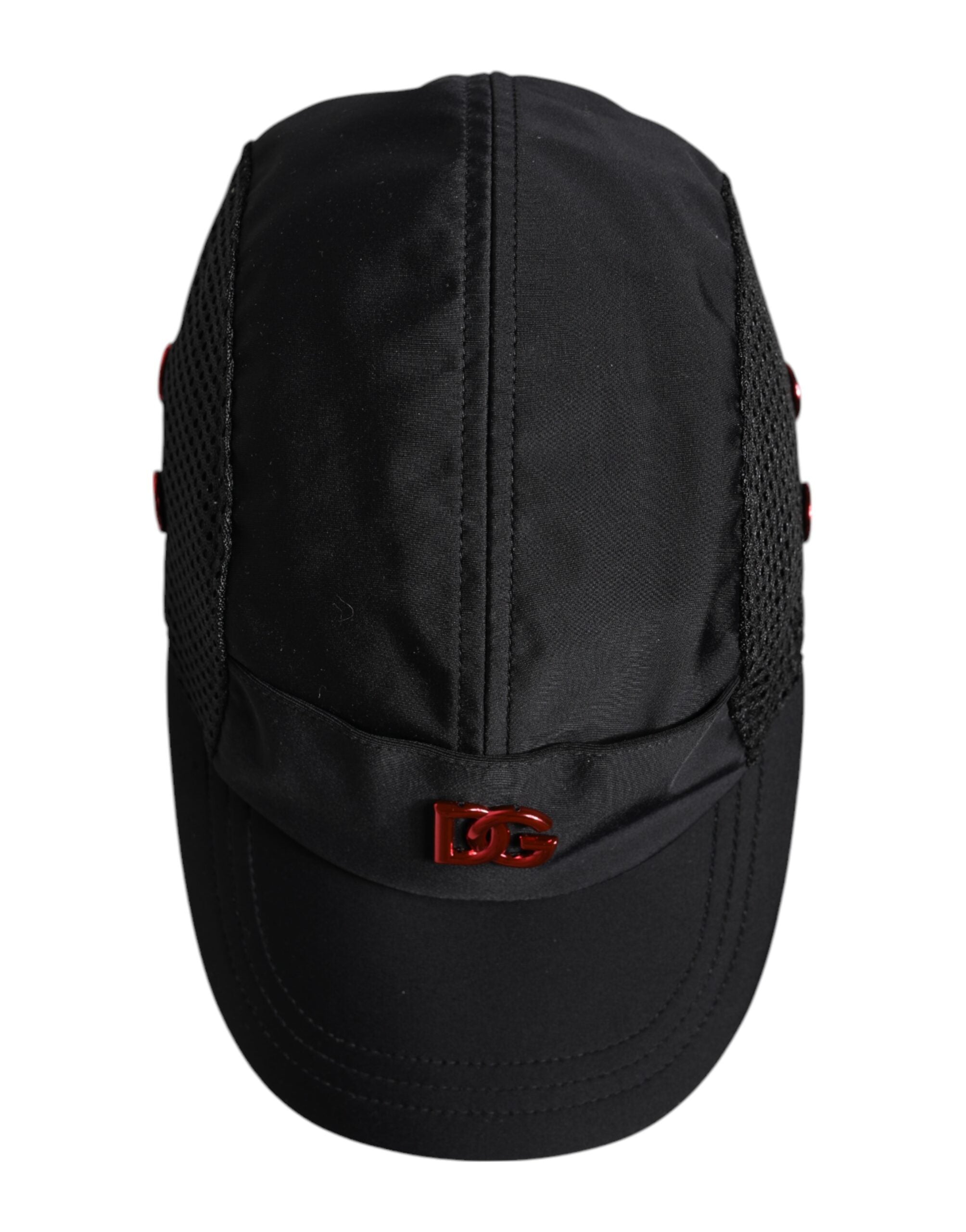 Dolce & Gabbana Schwarze Nylon DG Logo 6 Panels Baseballmütze