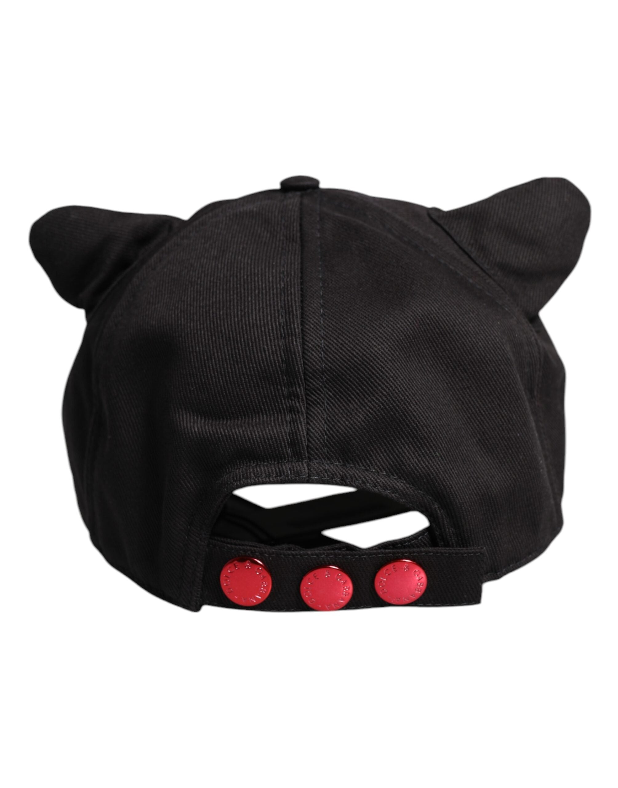 Dolce & Gabbana Schwarze Baumwolle Logo Patch 6 Panels Baseballmütze