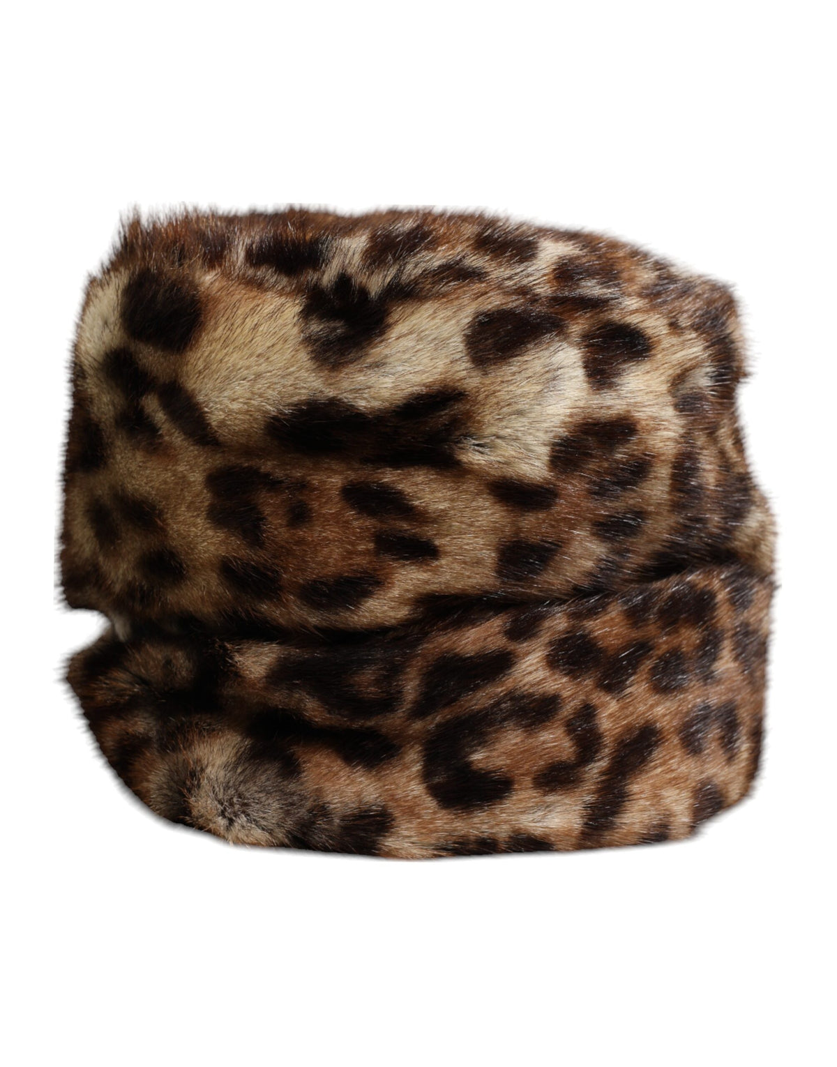 Dolce & Gabbana Brauner Leoparden Kunstpelz Damen Fischerhut