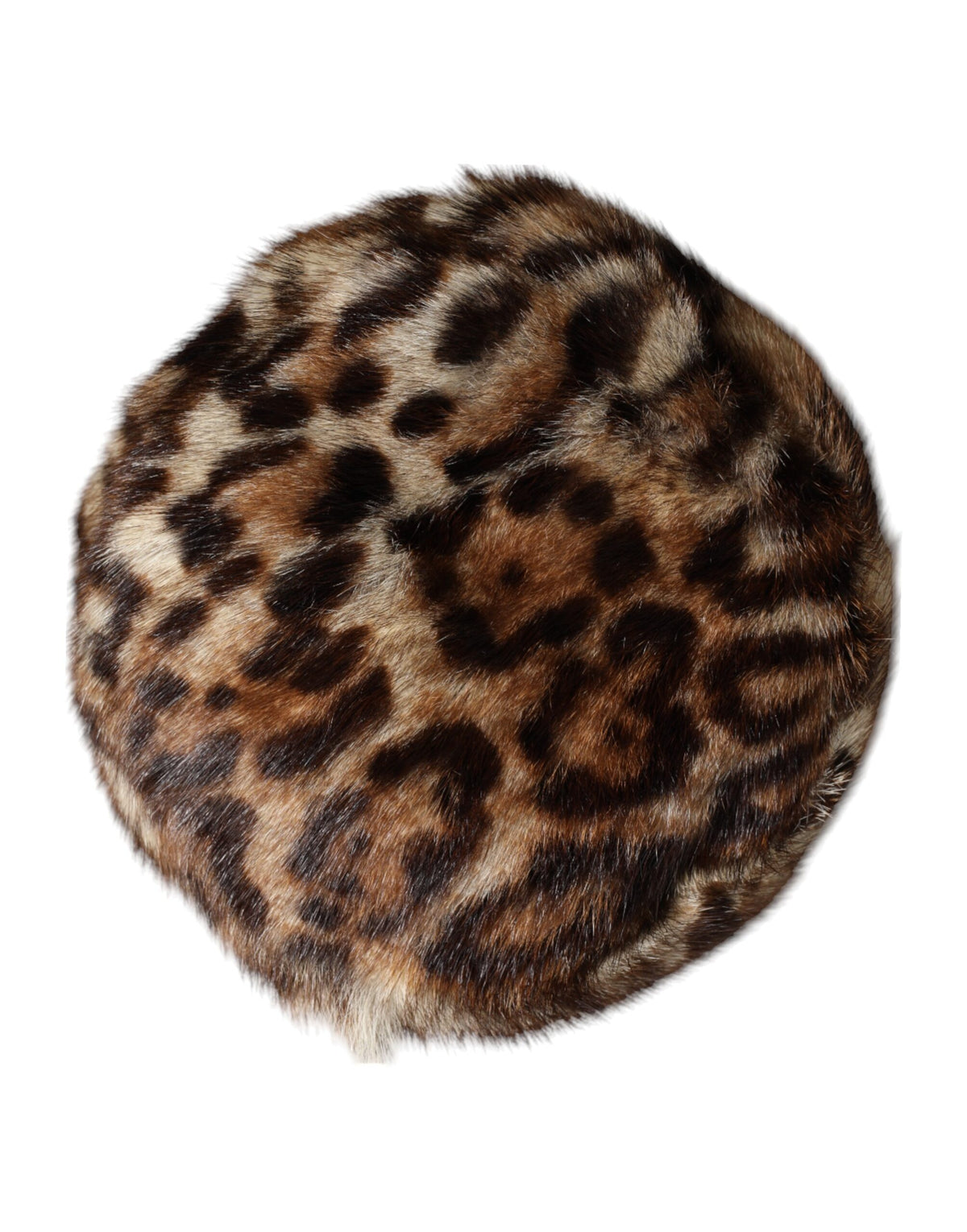 Dolce & Gabbana Brauner Leoparden Kunstpelz Damen Fischerhut