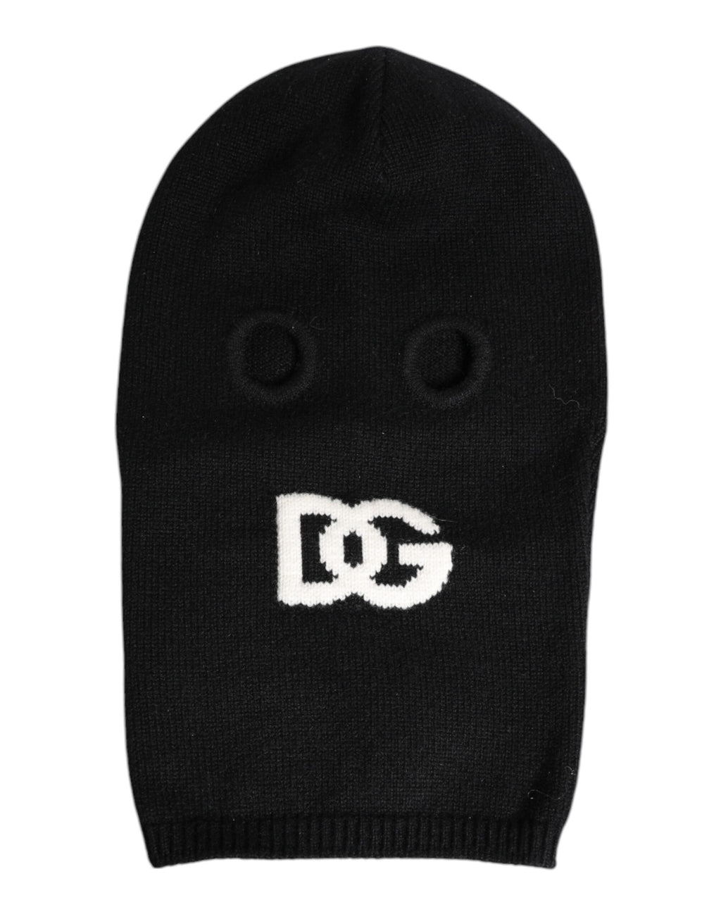 Dolce & Gabbana Schwarze Kaschmir-Strick-Skimaske Balaclava-Mütze