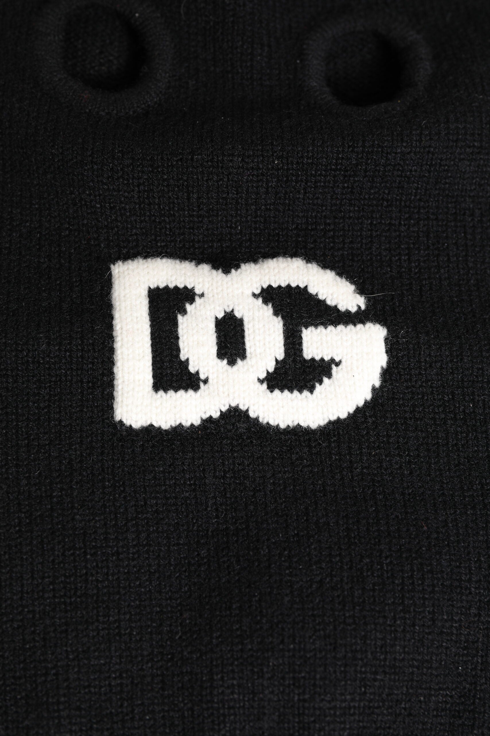 Dolce & Gabbana Schwarze Kaschmir-Strick-Skimaske Balaclava-Mütze