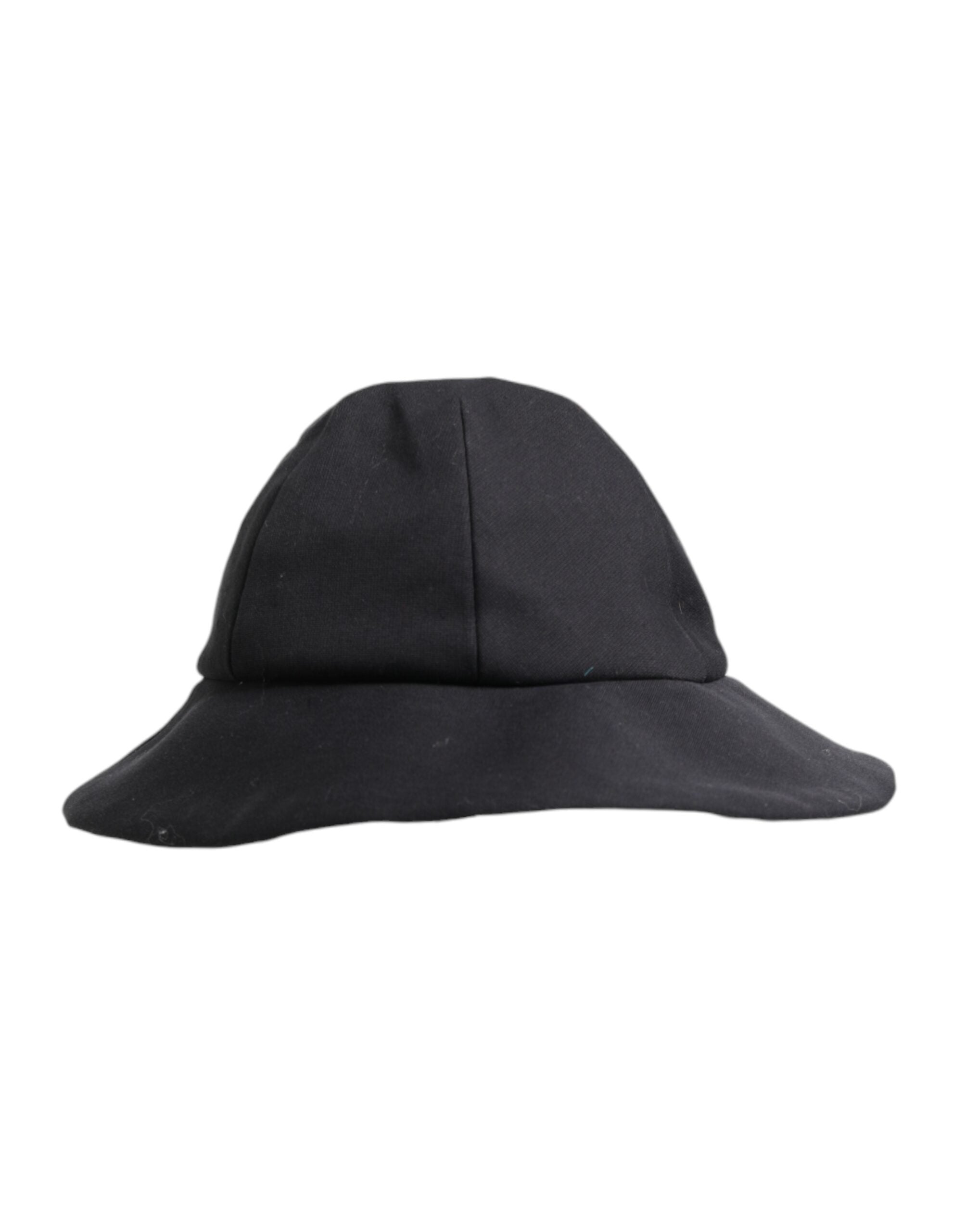Dolce & Gabbana Schwarzer Eimerhut aus Baumwolle mit breiter Krempe