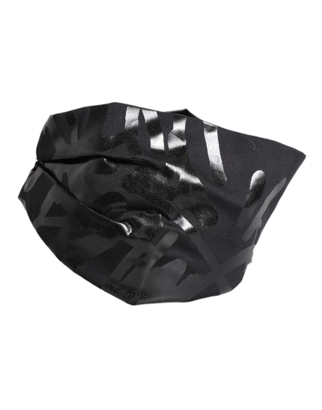 Dolce & Gabbana Schwarzes Nylon Stretch DG Logo Stirnband Hut