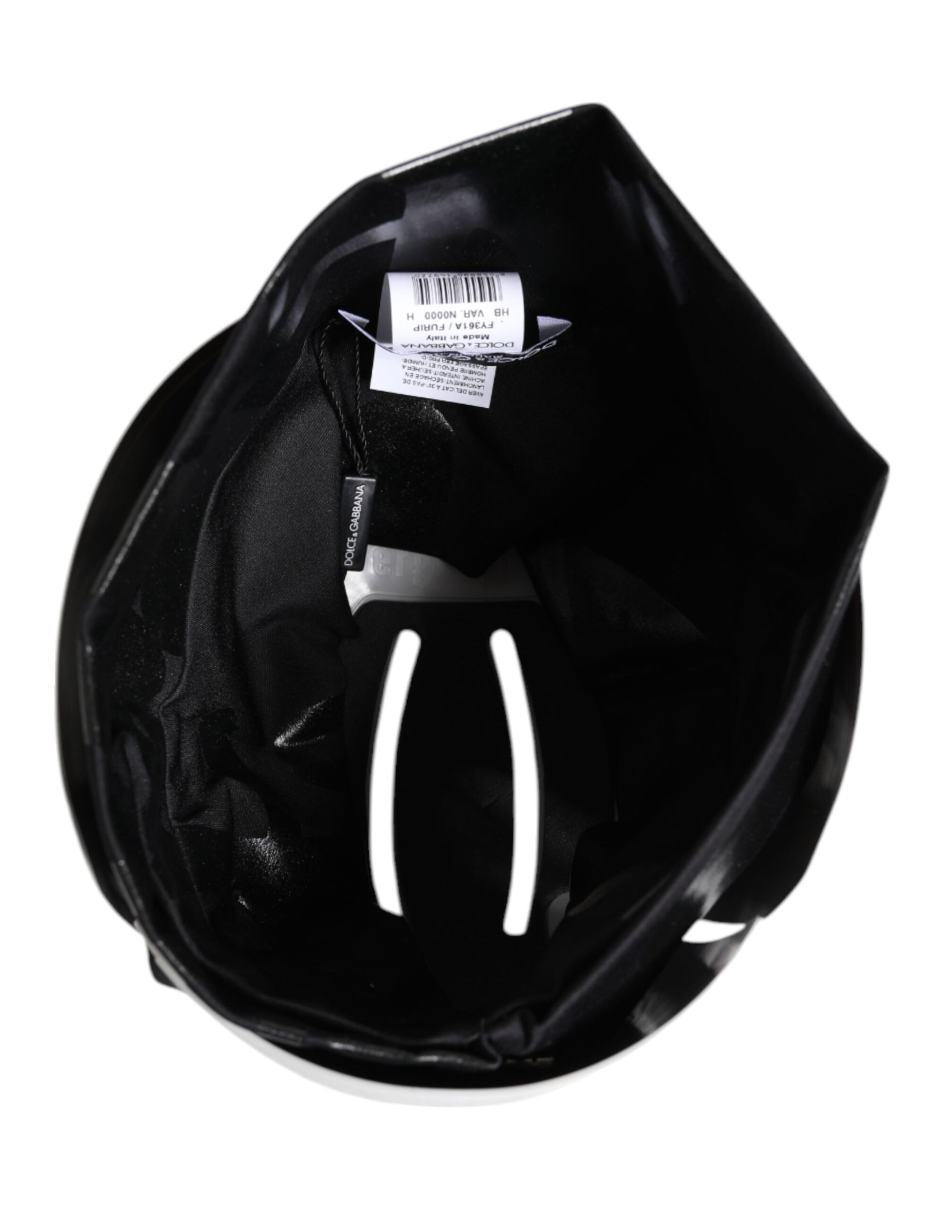 Dolce & Gabbana Schwarzes Nylon Stretch DG Logo Stirnband Hut