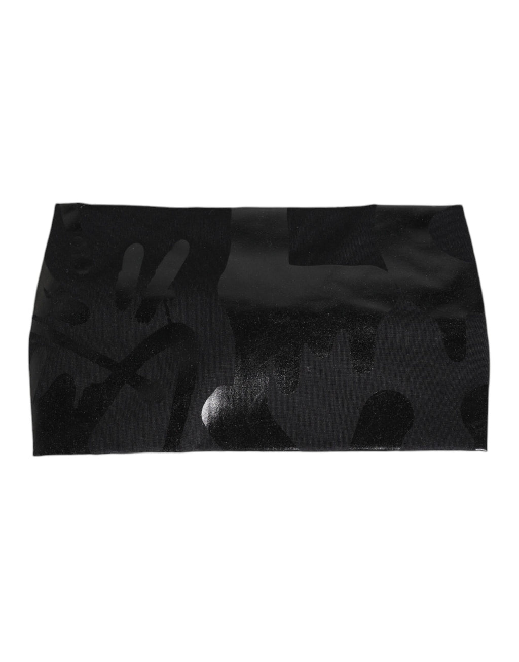 Dolce & Gabbana Schwarzes Nylon Stretch DG Logo Stirnband Hut