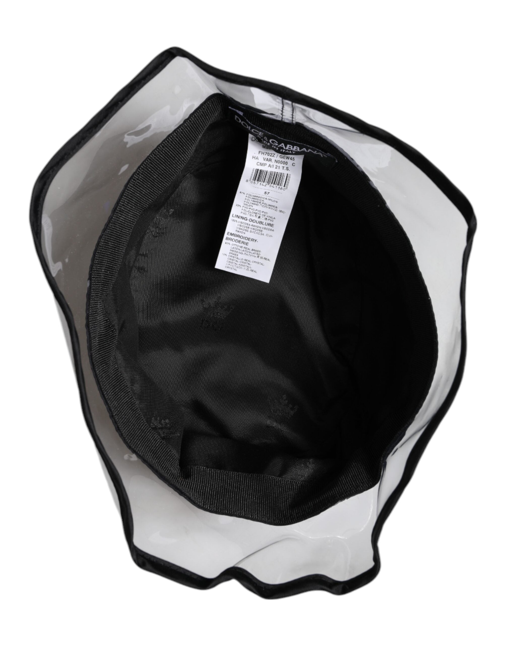 Dolce & Gabbana Schwarzer Nylon PVC DG Logo Eimer Hut