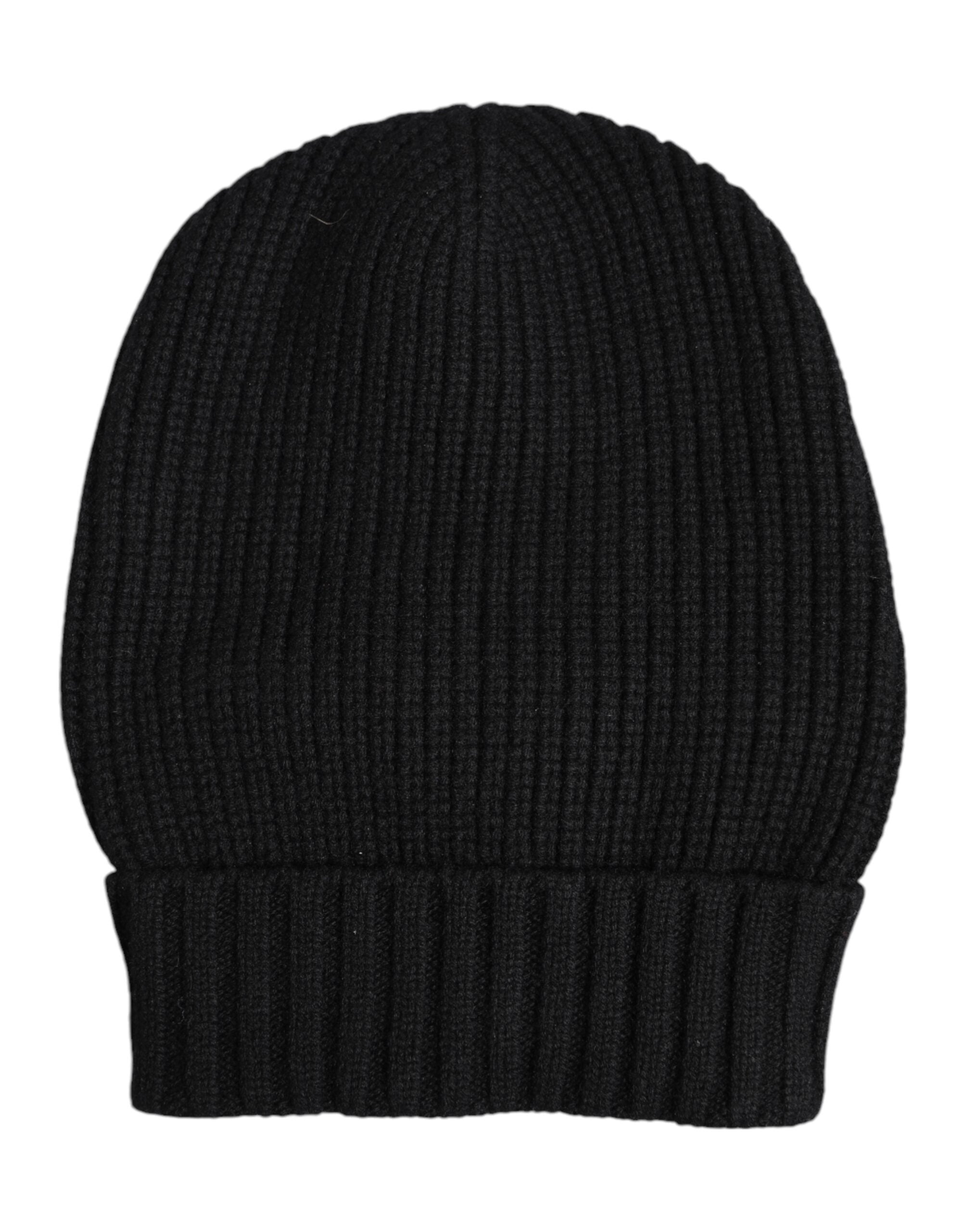 Dolce & Gabbana Schwarze Kaschmir-Strickmütze Winter Beanie