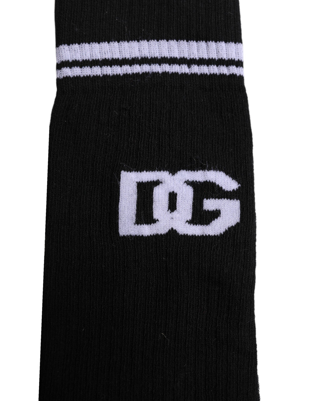 Dolce & Gabbana Schwarze Baumwolle Logo Mid Calf Herren Socken