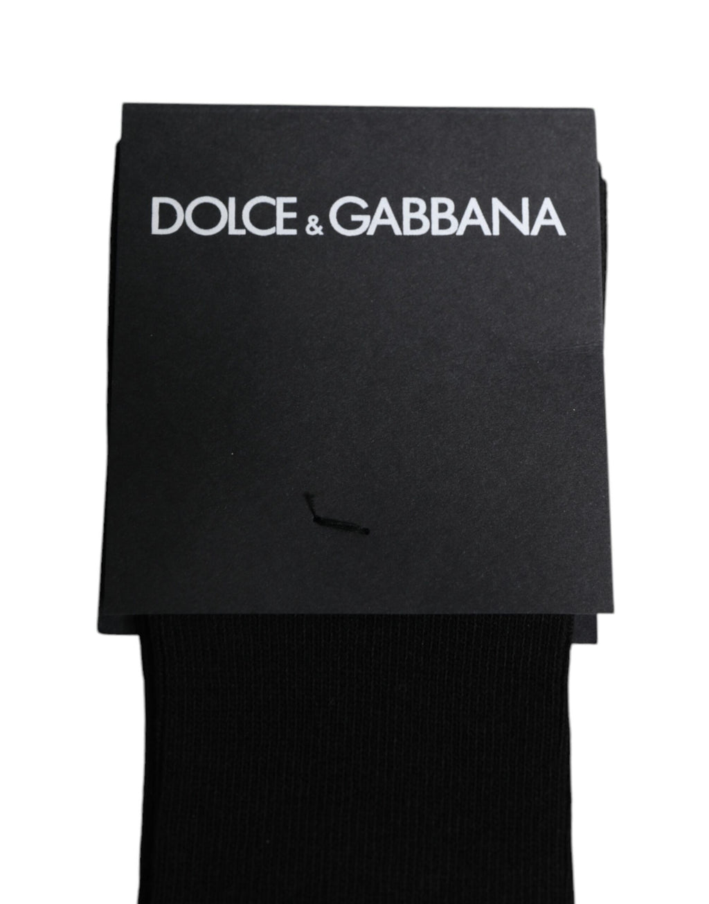 Dolce & Gabbana Schwarze Viskose Logo Over The Calf Socken