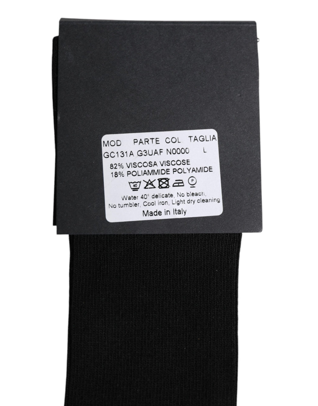Dolce & Gabbana Schwarze Viskose Logo Over The Calf Socken