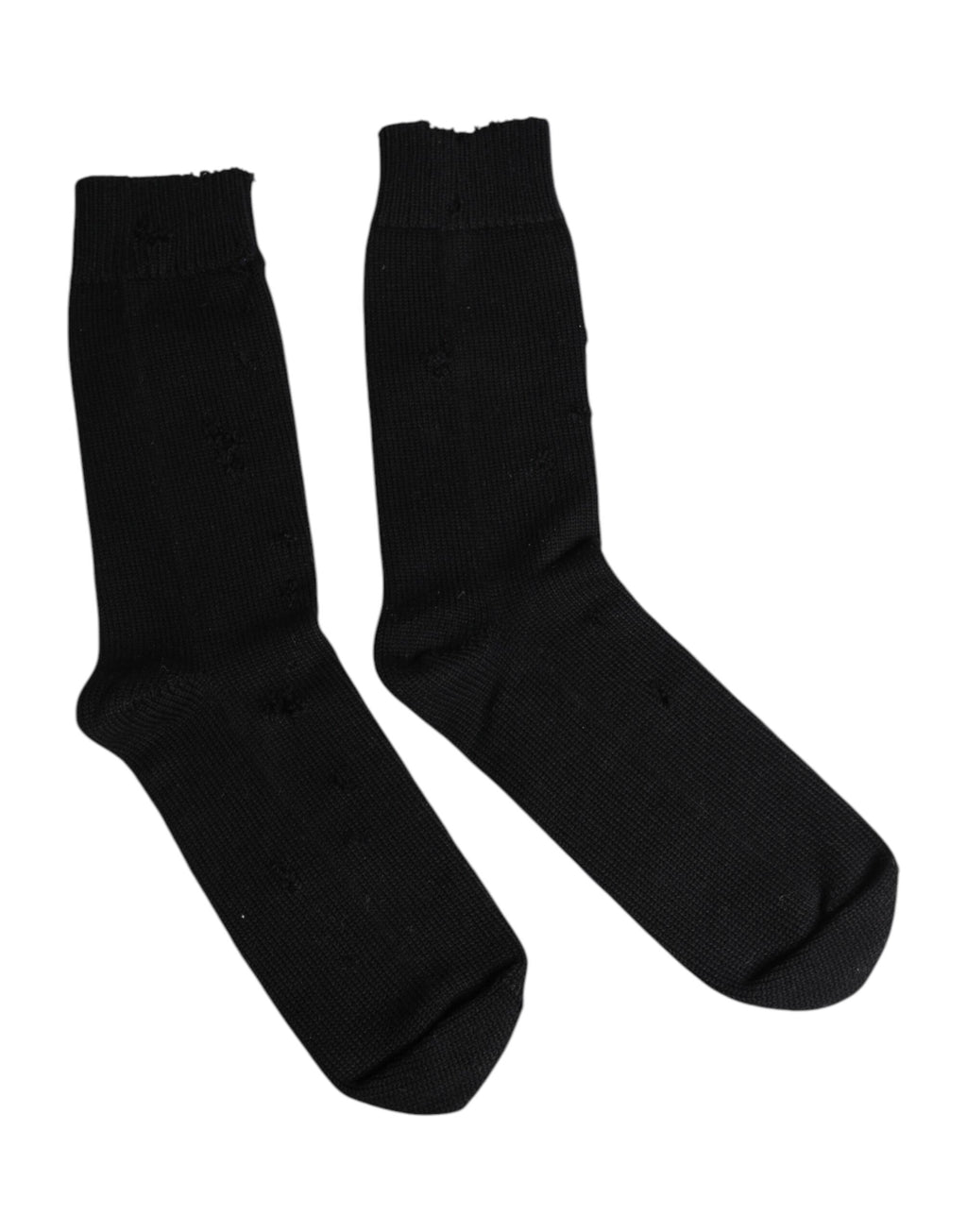Dolce & Gabbana Schwarze Solid Stretch Mid Calf Herren Socken