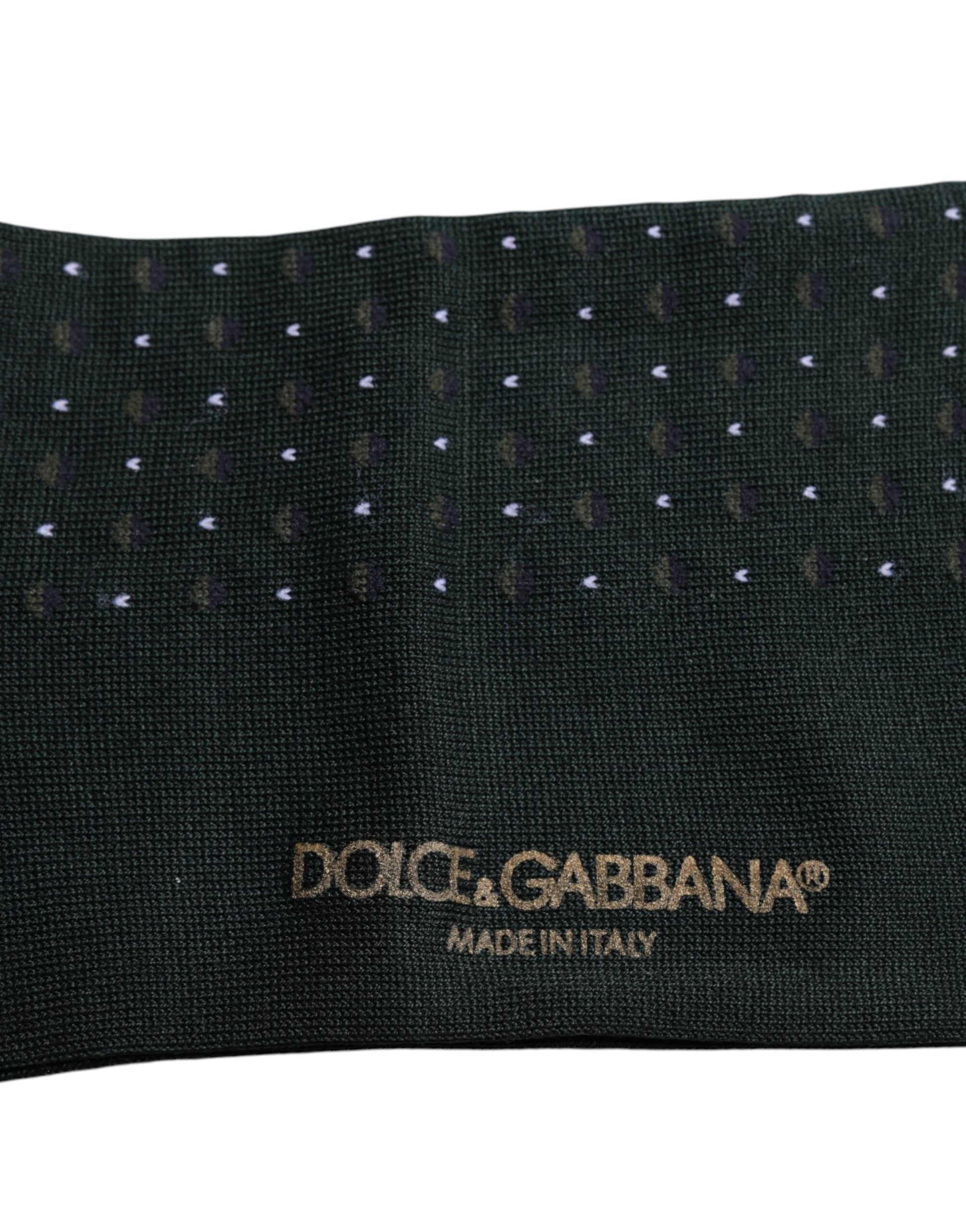 Dolce & Gabbana Schwarze gepunktete Baumwollsocken mit mittlerer Wade
