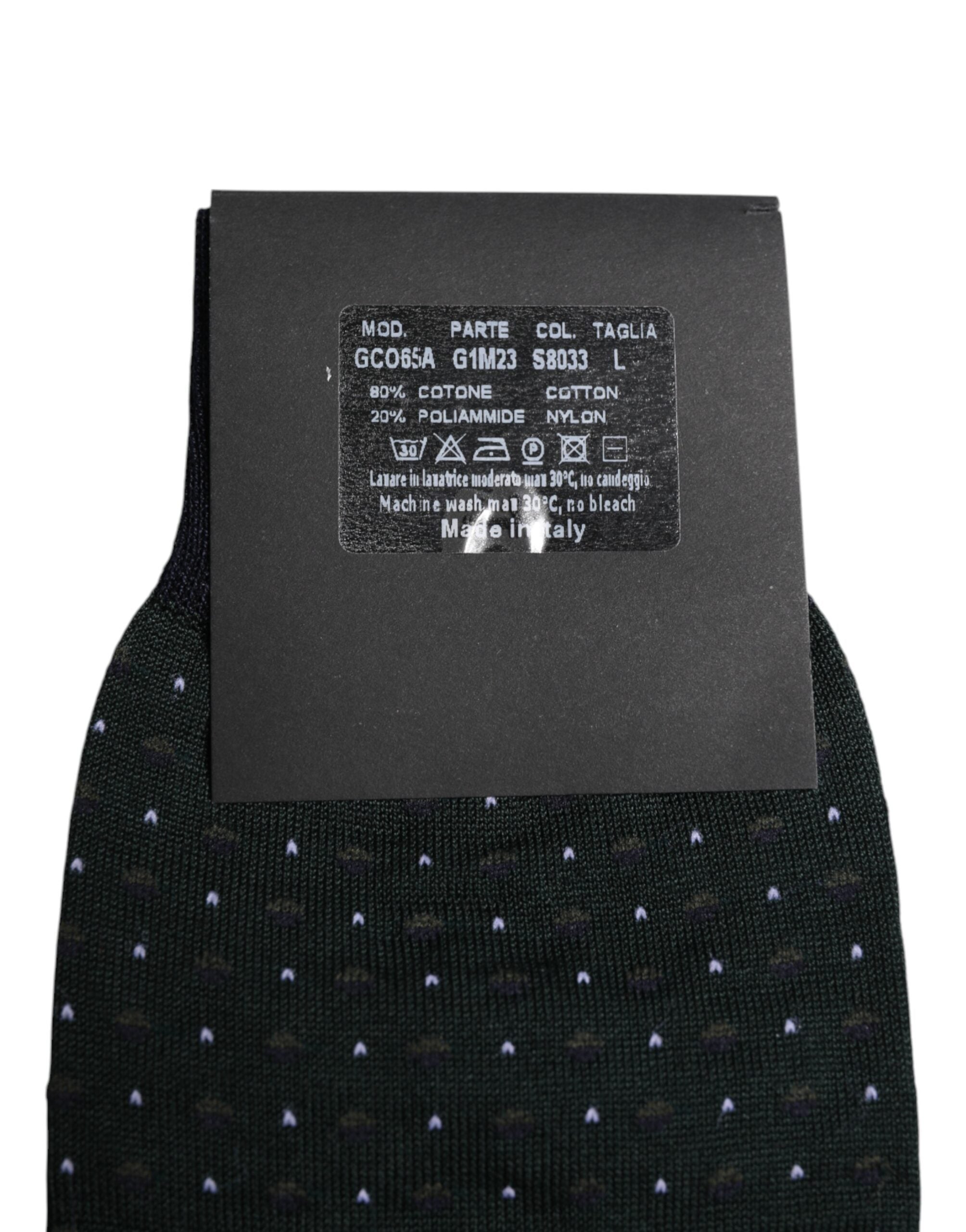 Dolce & Gabbana Schwarze gepunktete Baumwollsocken mit mittlerer Wade