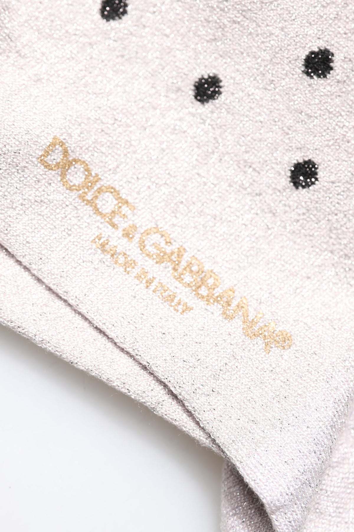 Dolce & Gabbana Grijze Viscose Stretch Gestippelde Sokken