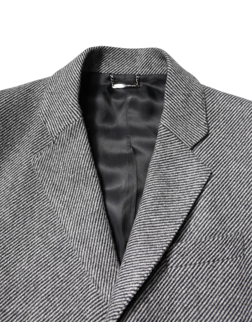 Dolce & Gabbana Grauer einreihiger Trenchcoat aus Wolle Jacke