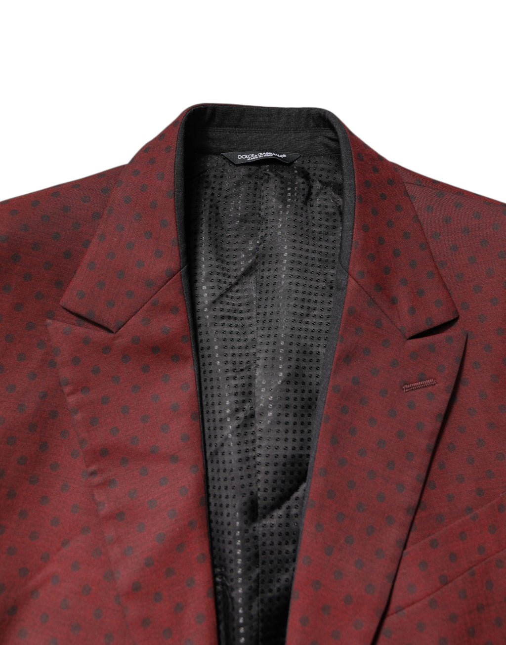 Dolce & Gabbana Maroon Wolle Slim Fit Männer Mantel Jacke Blazer