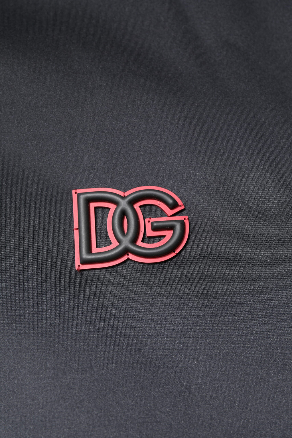 Dolce & Gabbana Schwarze Polyester DG Jacke mit Kapuze und durchgehendem Reißverschluss