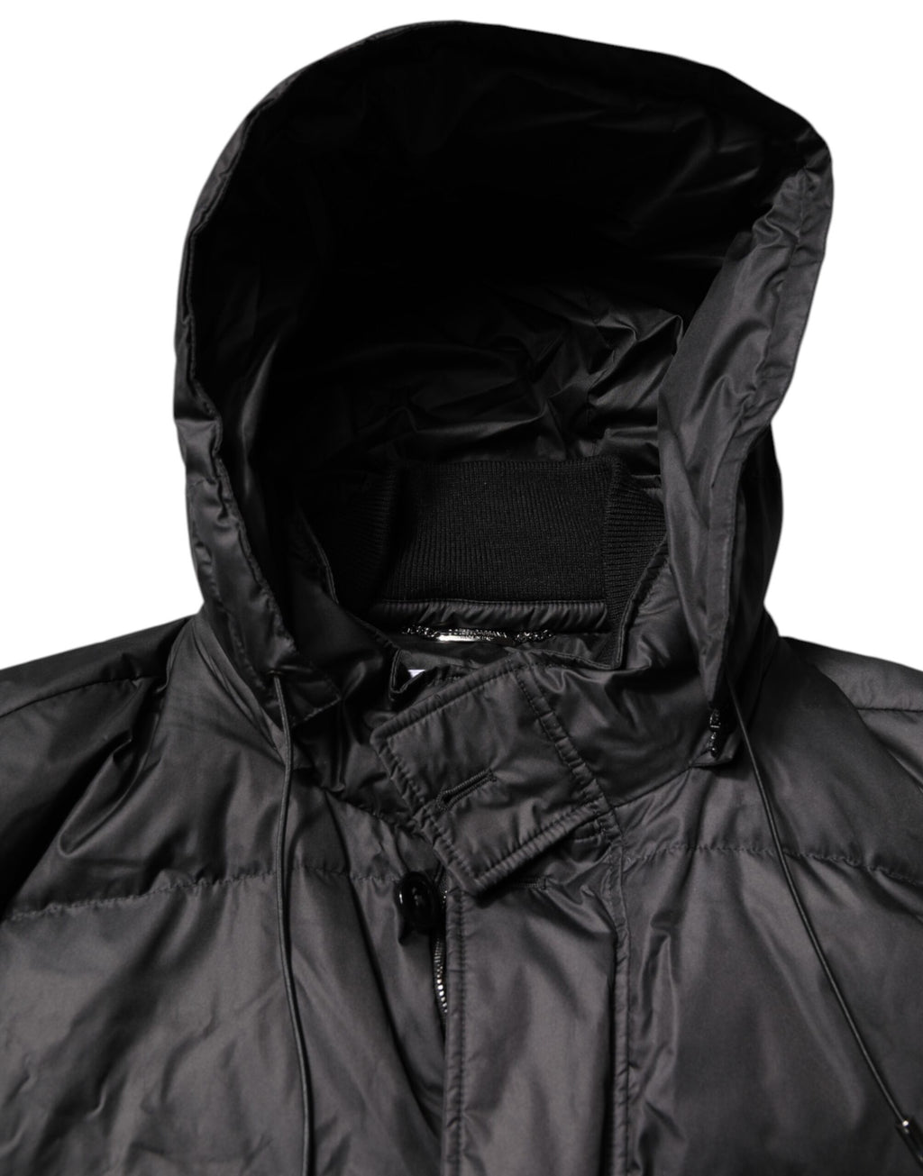 Dolce & Gabbana Schwarzer Kapuzen-Parka-Mantel Winterjacke