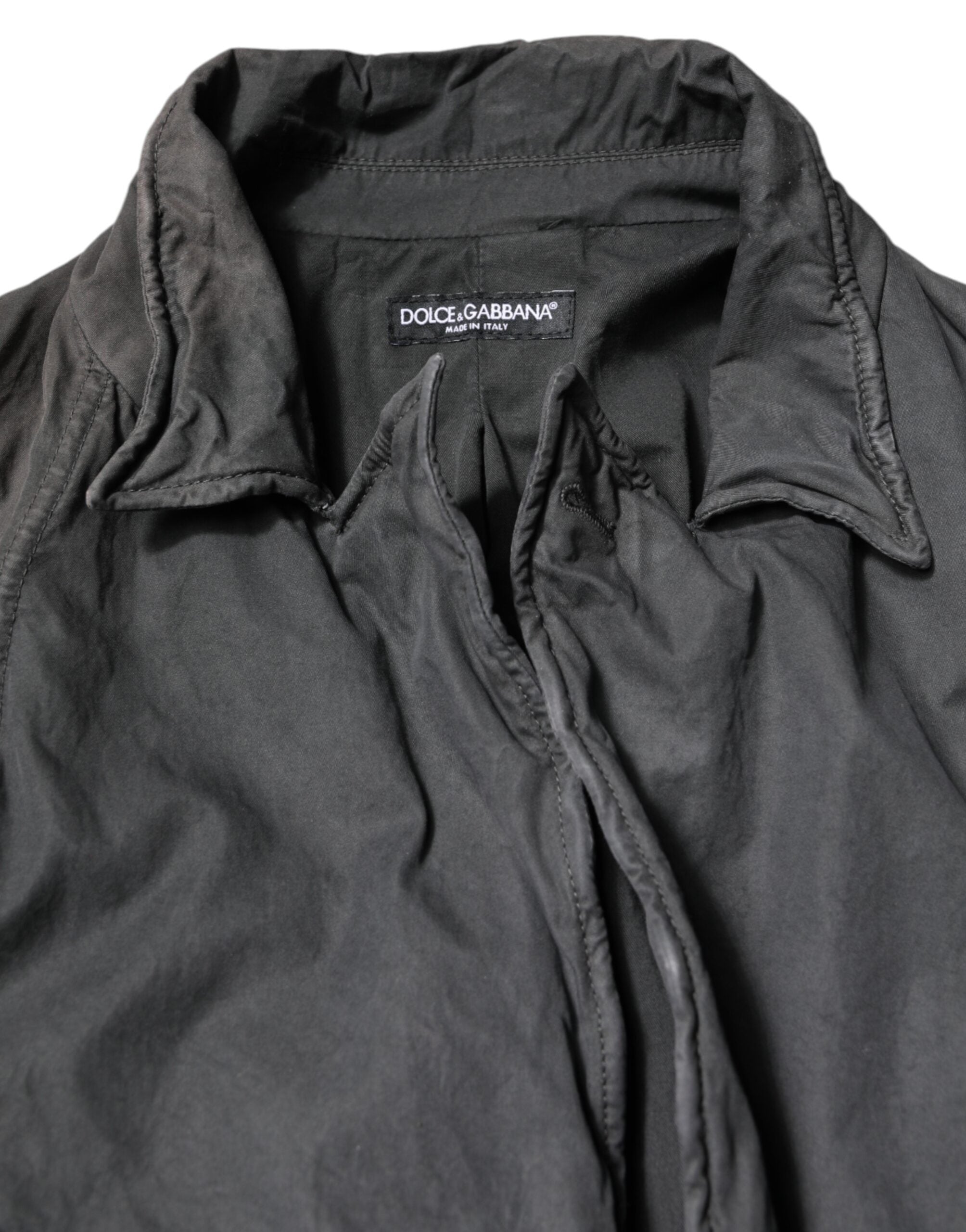 Dolce & Gabbana Schwarze Jacke mit Kragen aus fester Baumwolle