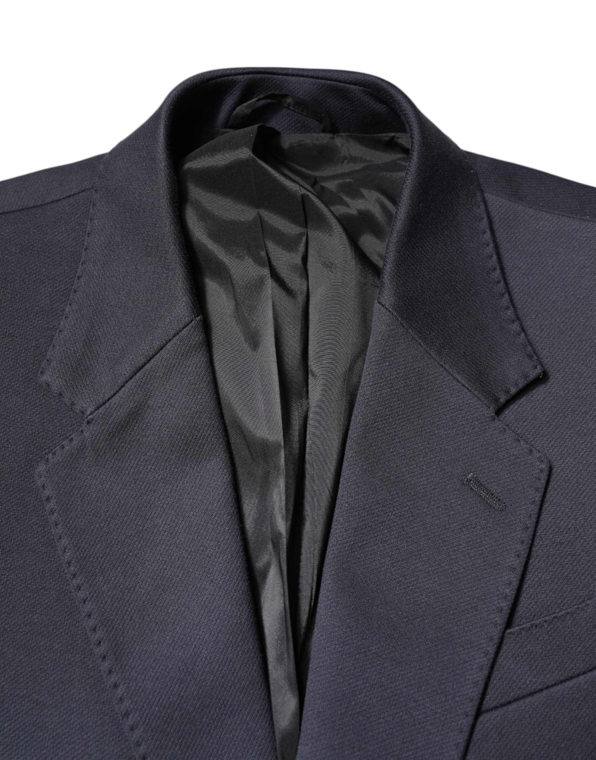 Dolce & Gabbana Dunkelblau Baumwolle Männer Jacke Mantel Anzug Blazer