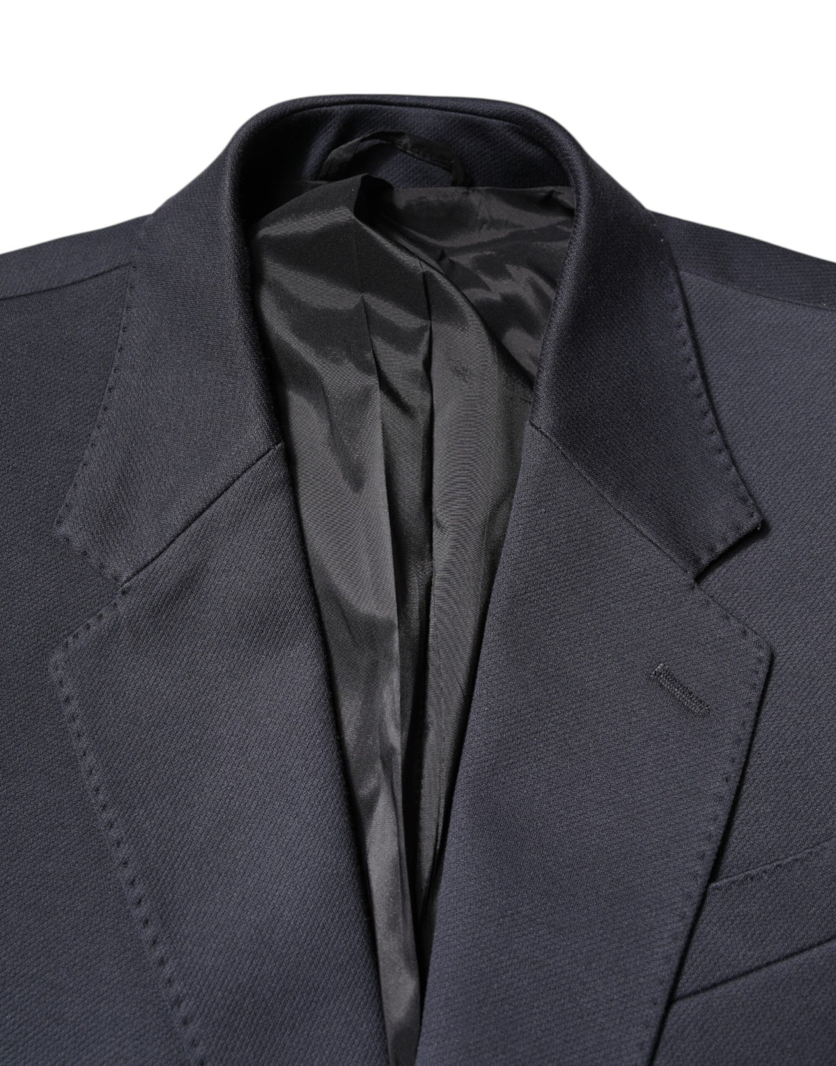 Dolce & Gabbana Dark Blue Cotton Men Jacket Coat Suit Blazer