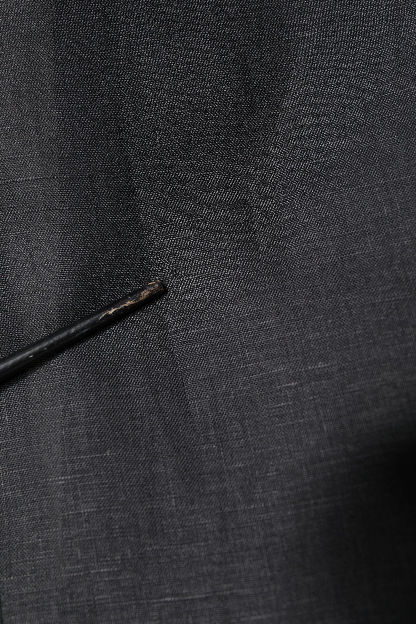 Dolce & Gabbana Schwarzer Leinenmantel einreihig Männer Blazer