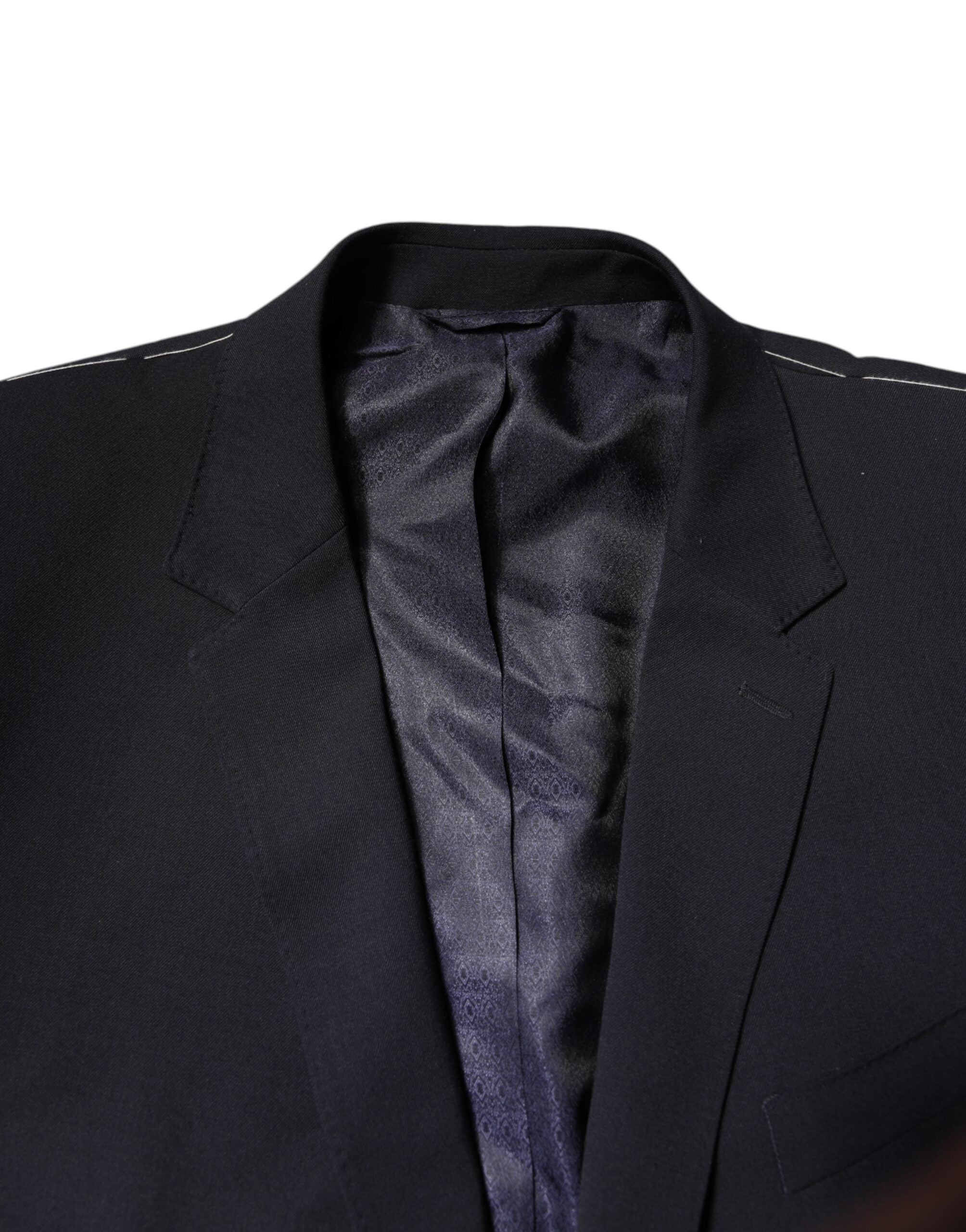 Dolce & Gabbana Dunkelblauer einreihiger Wollmantel Blazer