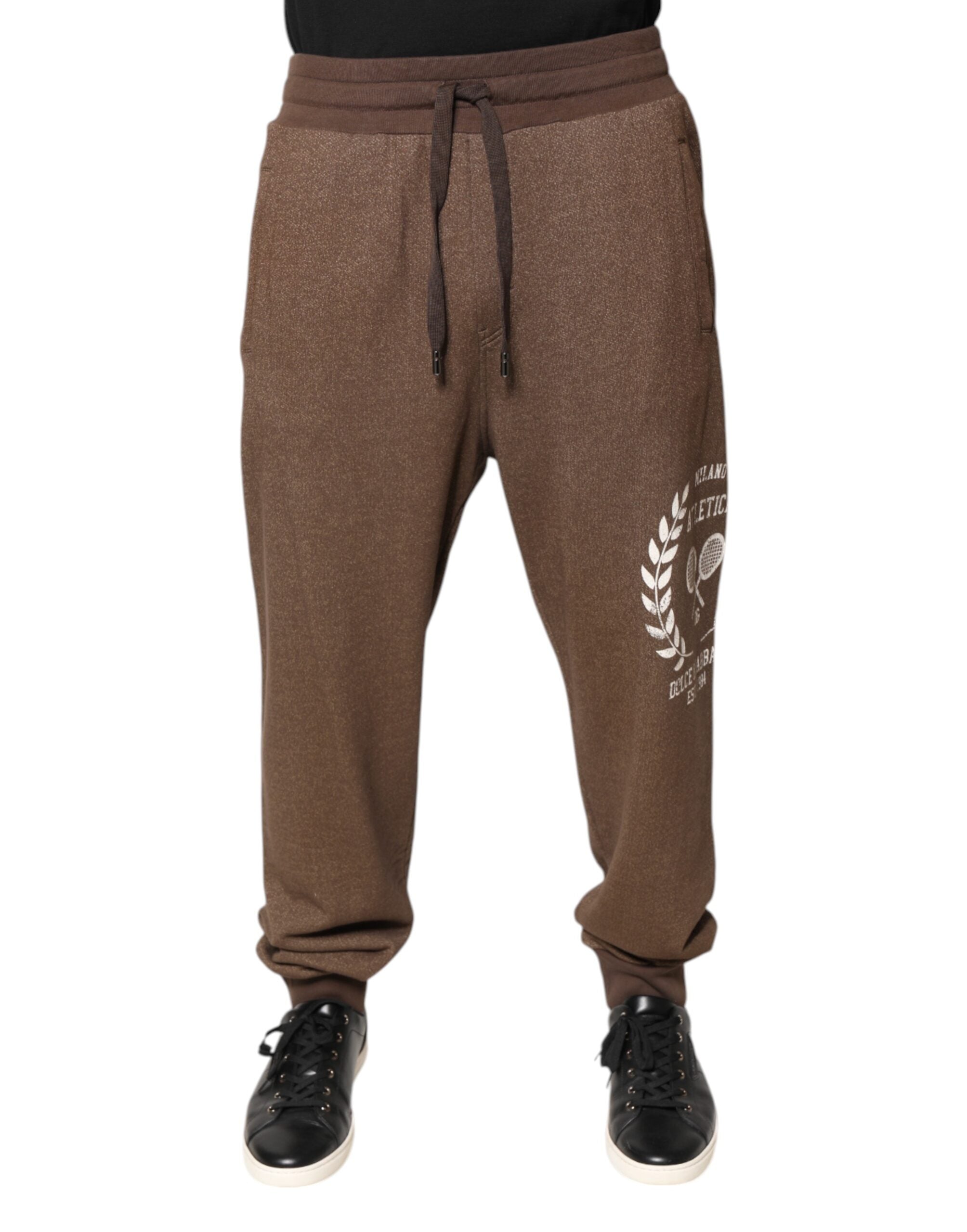Dolce & Gabbana Braune Baumwoll-Jogger-Sweatpants Hosen