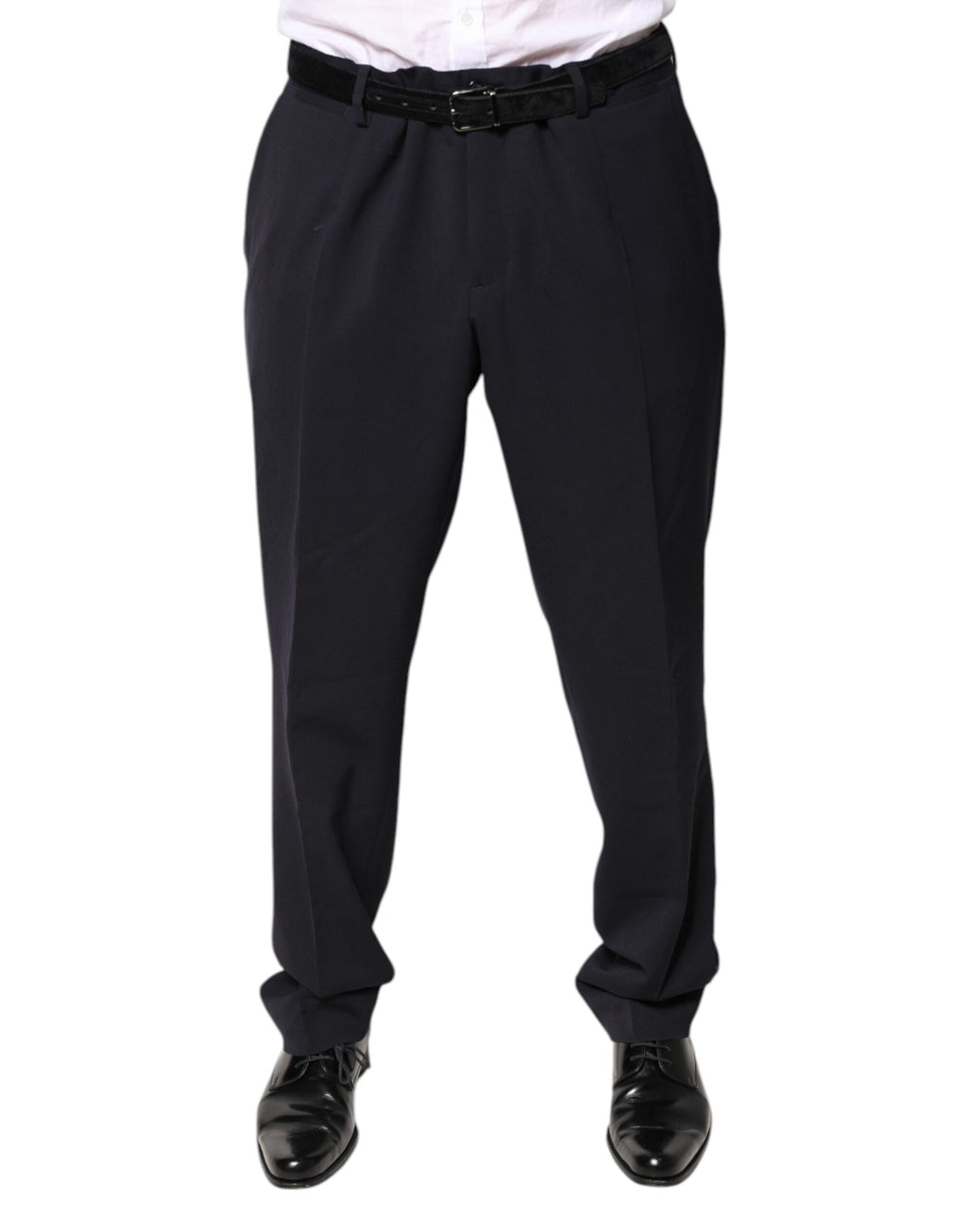 Dolce & Gabbana Schwarze Mid Waist Dress Pants aus Wolle