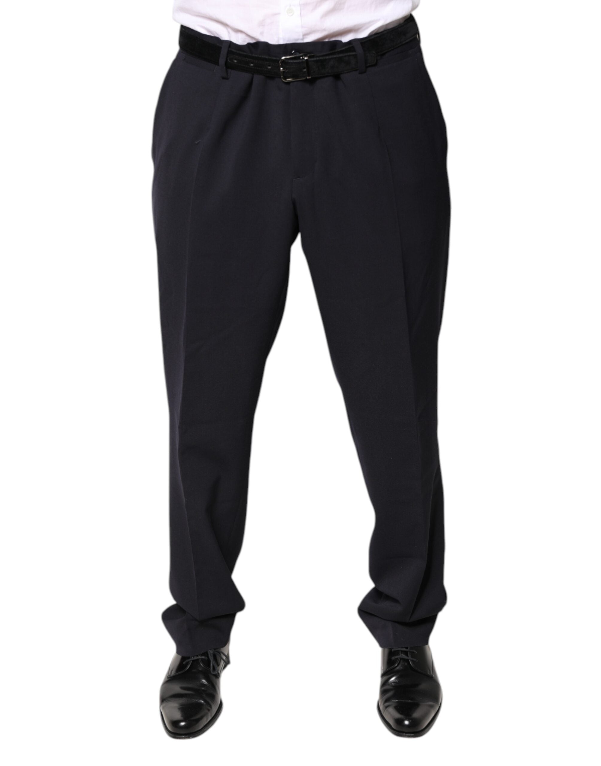 Dolce & Gabbana Schwarze Mid Waist Dress Pants aus Wolle