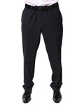 Dolce & Gabbana Black Wool Mid Waist Dress Pants