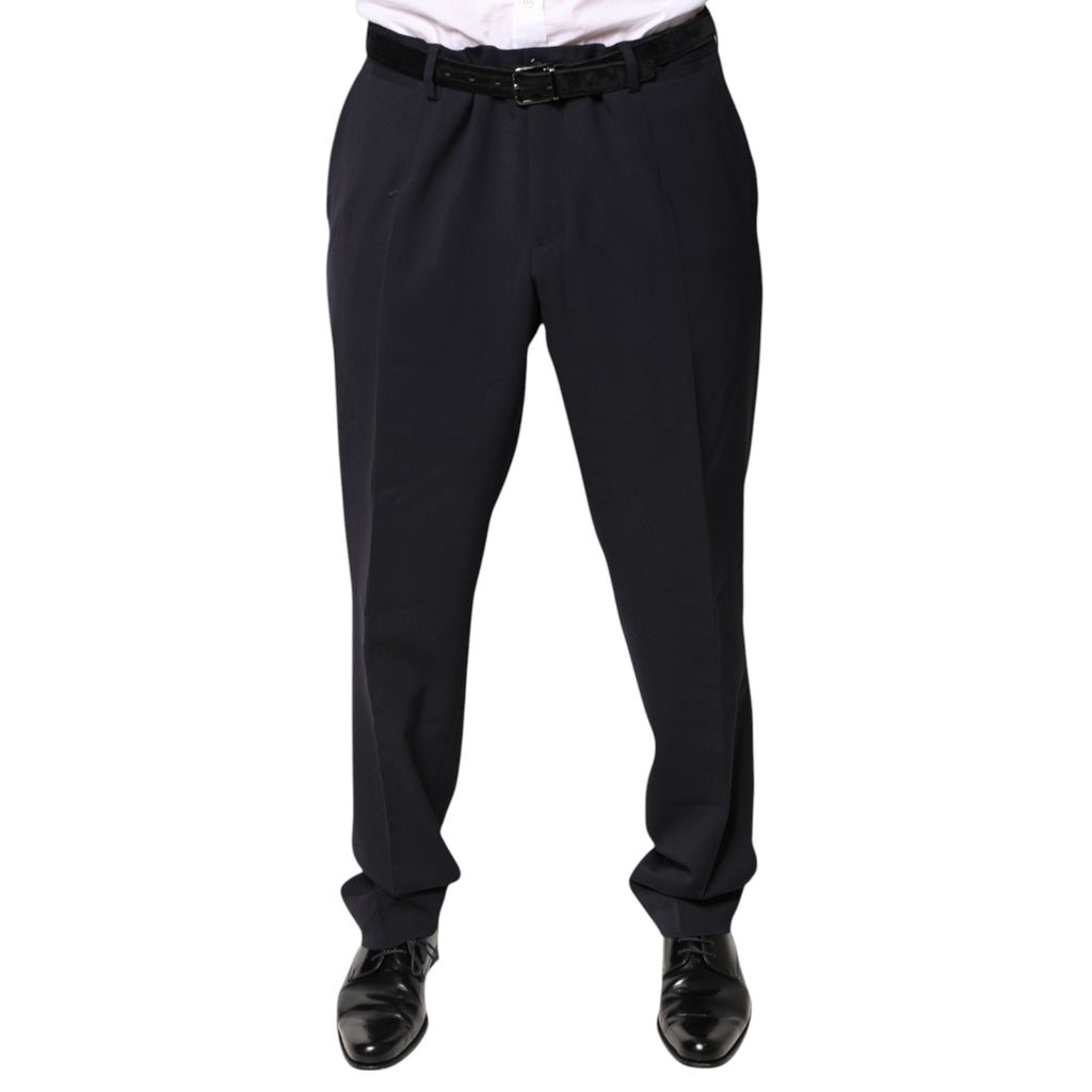 Dolce & Gabbana Schwarze Mid Waist Dress Pants aus Wolle