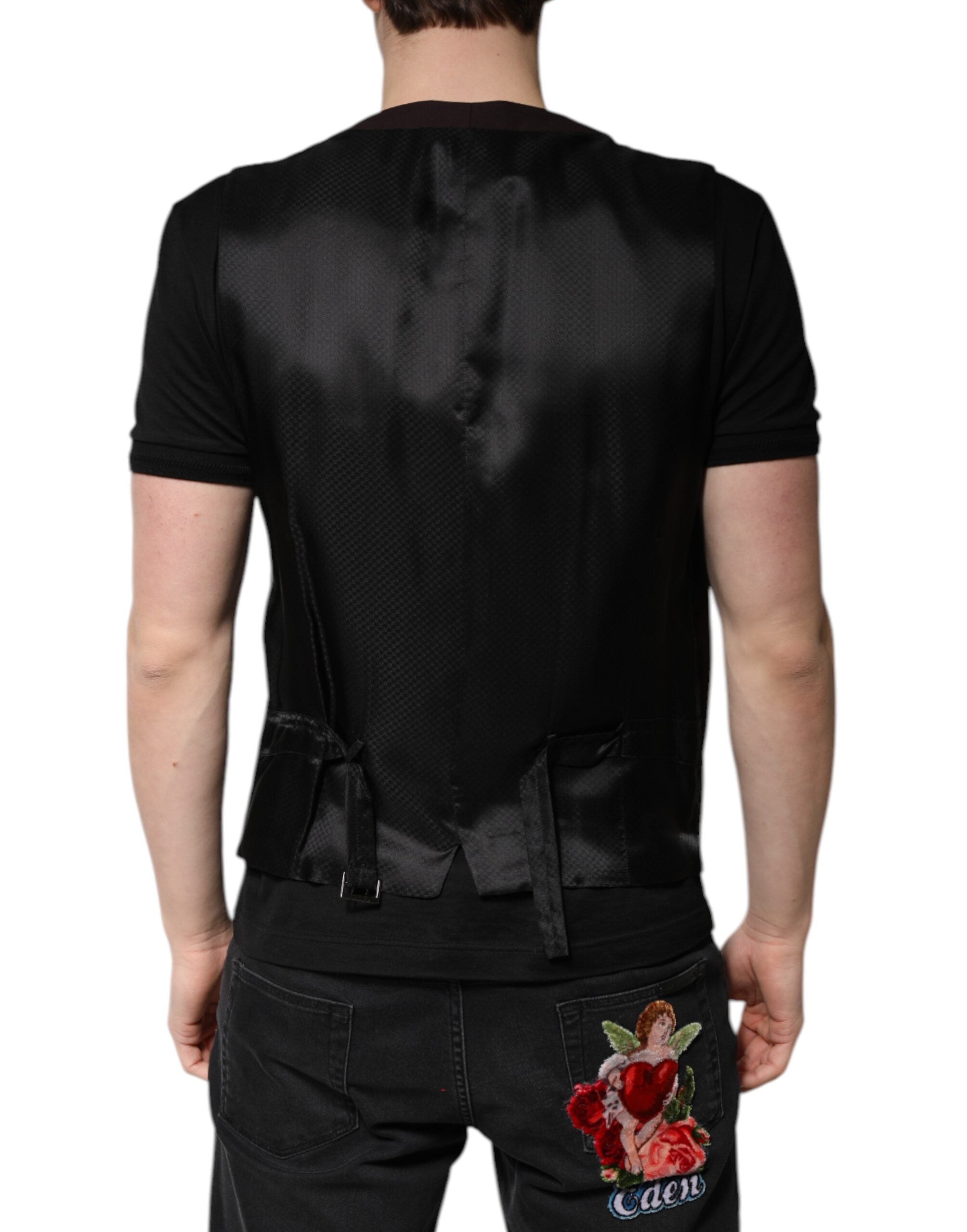 Dolce & Gabbana Kastanienbraune Wollweste Kleid Formelle Weste