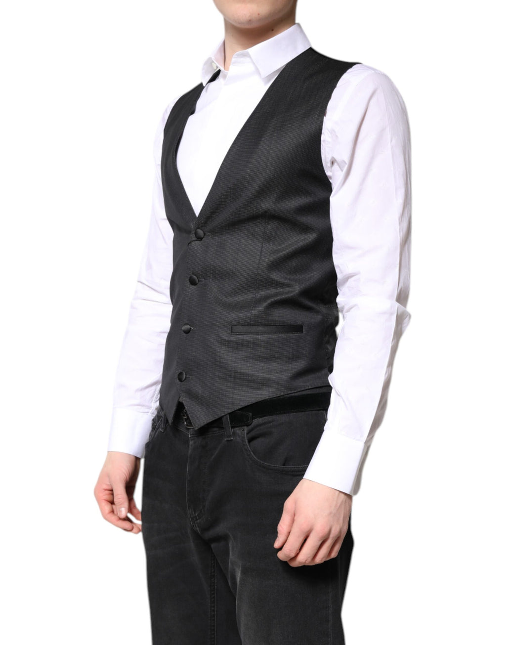Dolce & Gabbana Schwarze Wollweste Kleid Formelle Weste