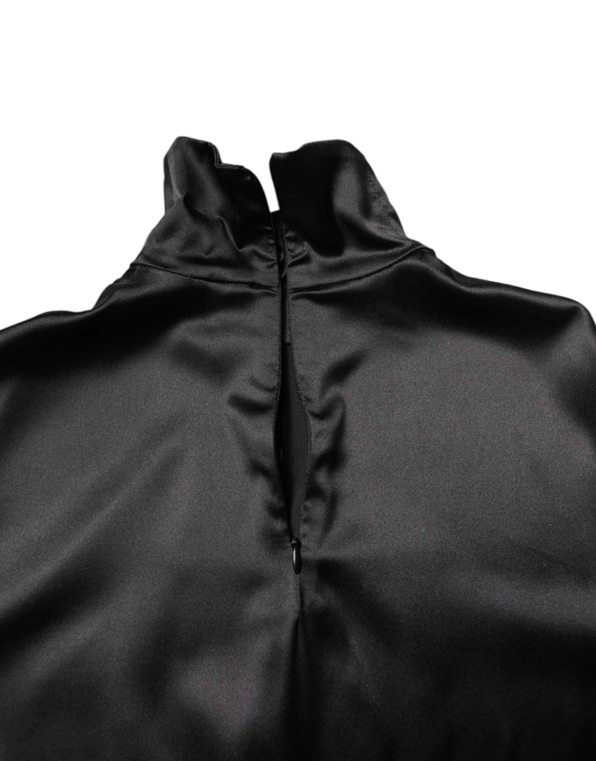 Dolce & Gabbana Schwarzer Seiden-Rollkragenpullover für Männer Pullover