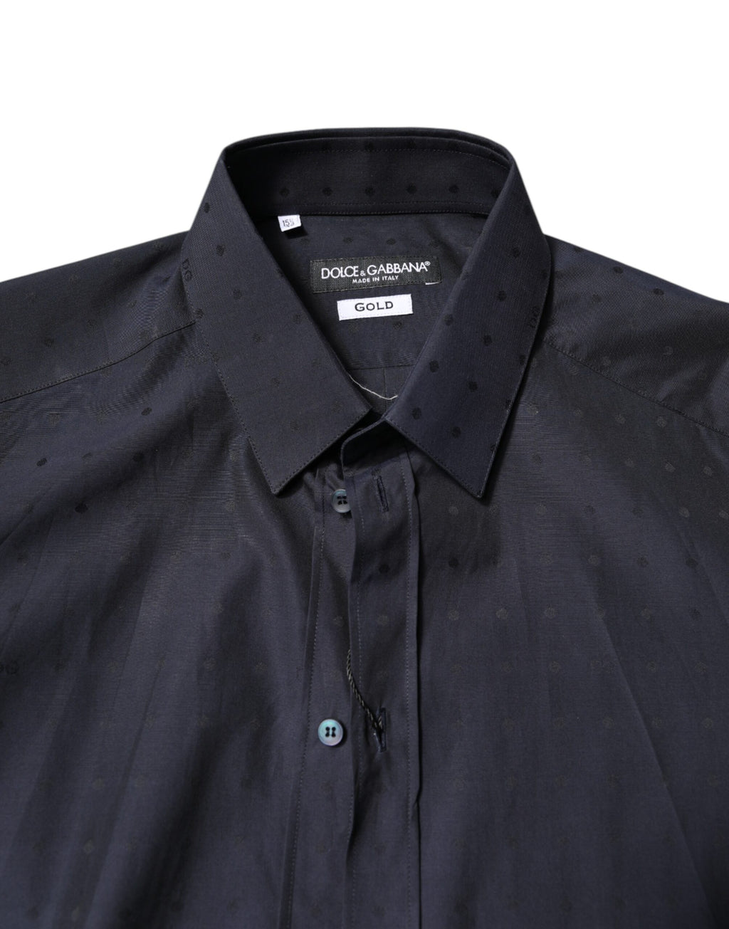 Dolce & Gabbana Schwarzes Baumwolle GOLD Herren Kleid Formales Hemd