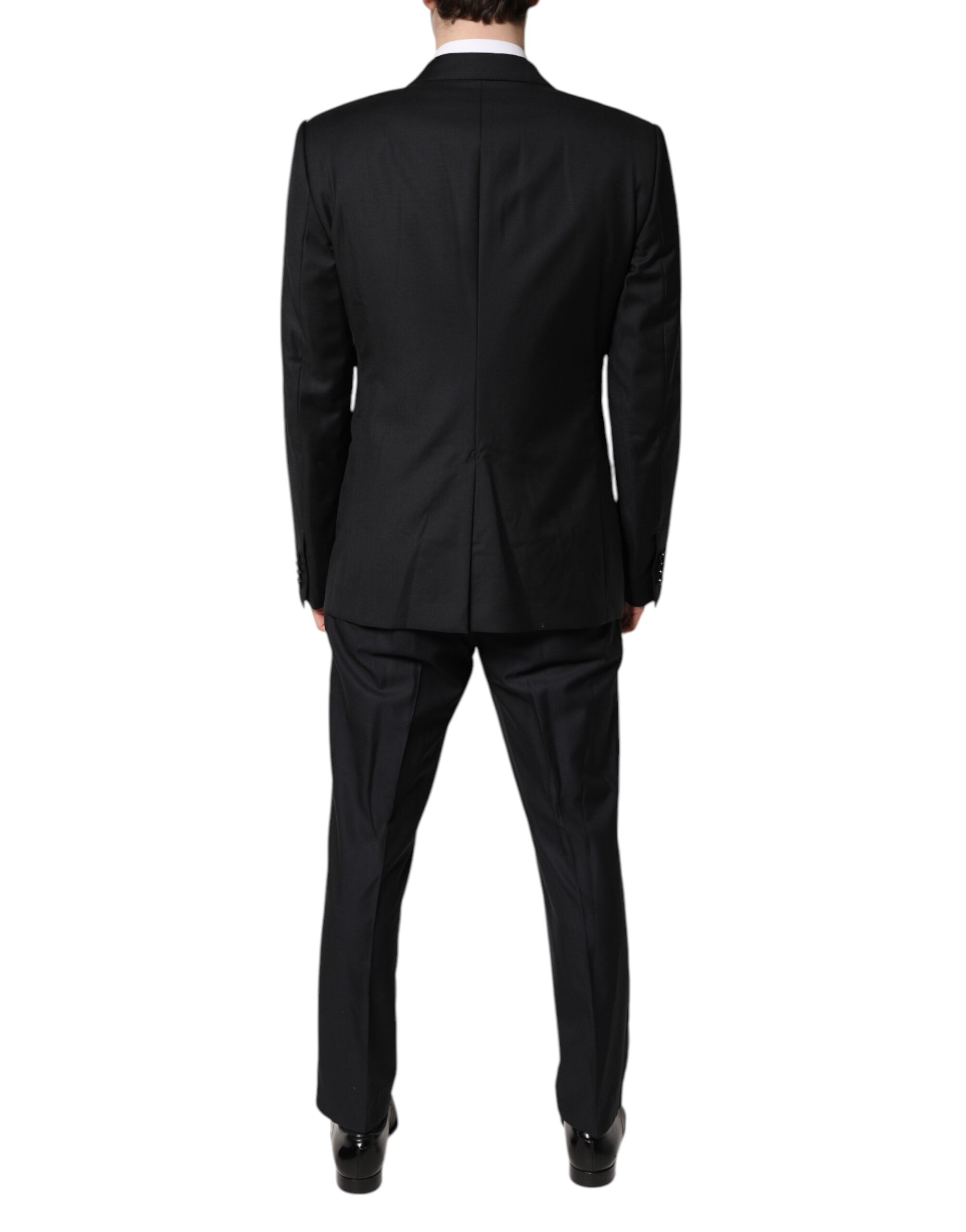 Dolce & Gabbana Schwarzer doppelreihiger formeller 3-teiliger Anzug