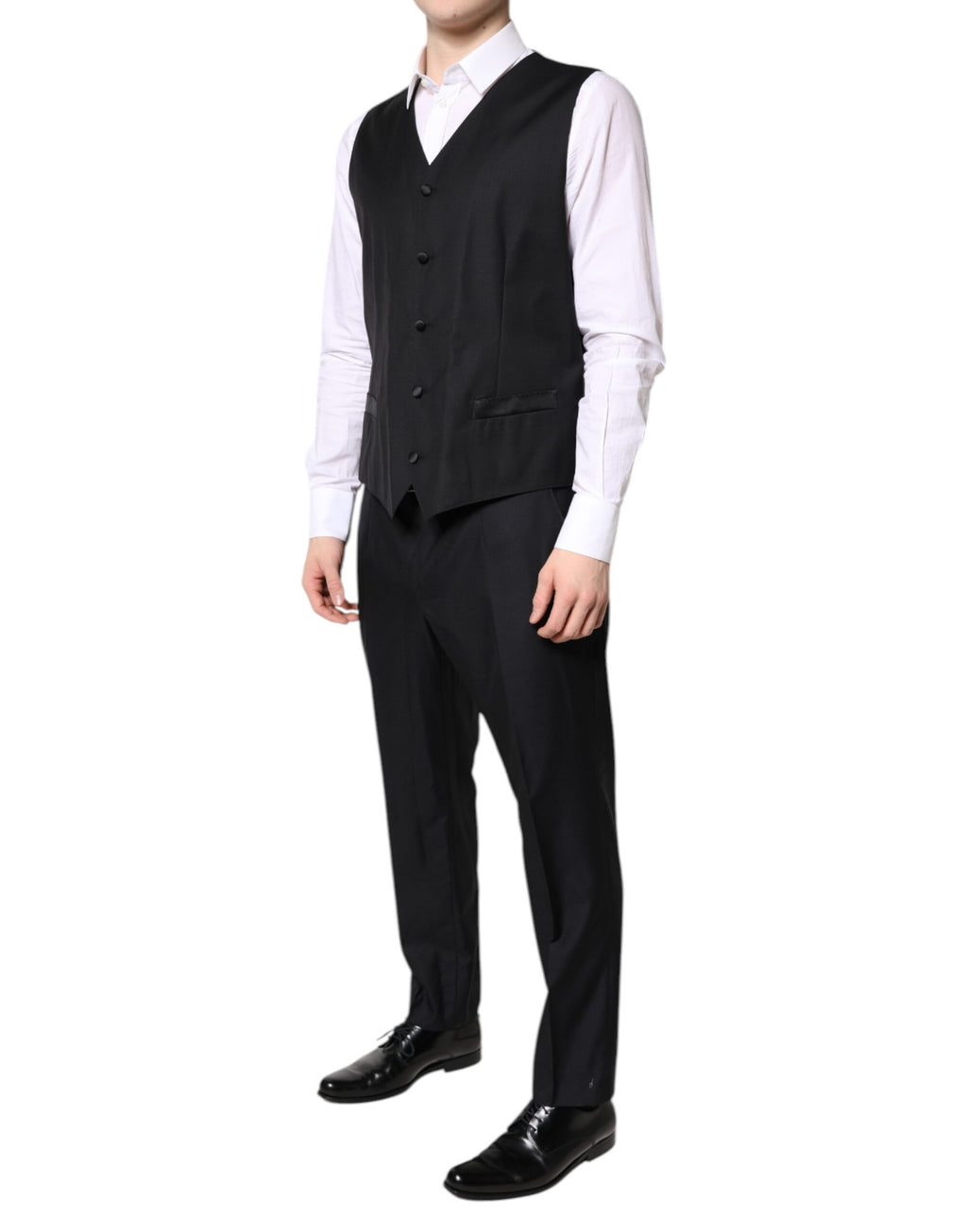 Dolce & Gabbana Schwarzer doppelreihiger formeller 3-teiliger Anzug