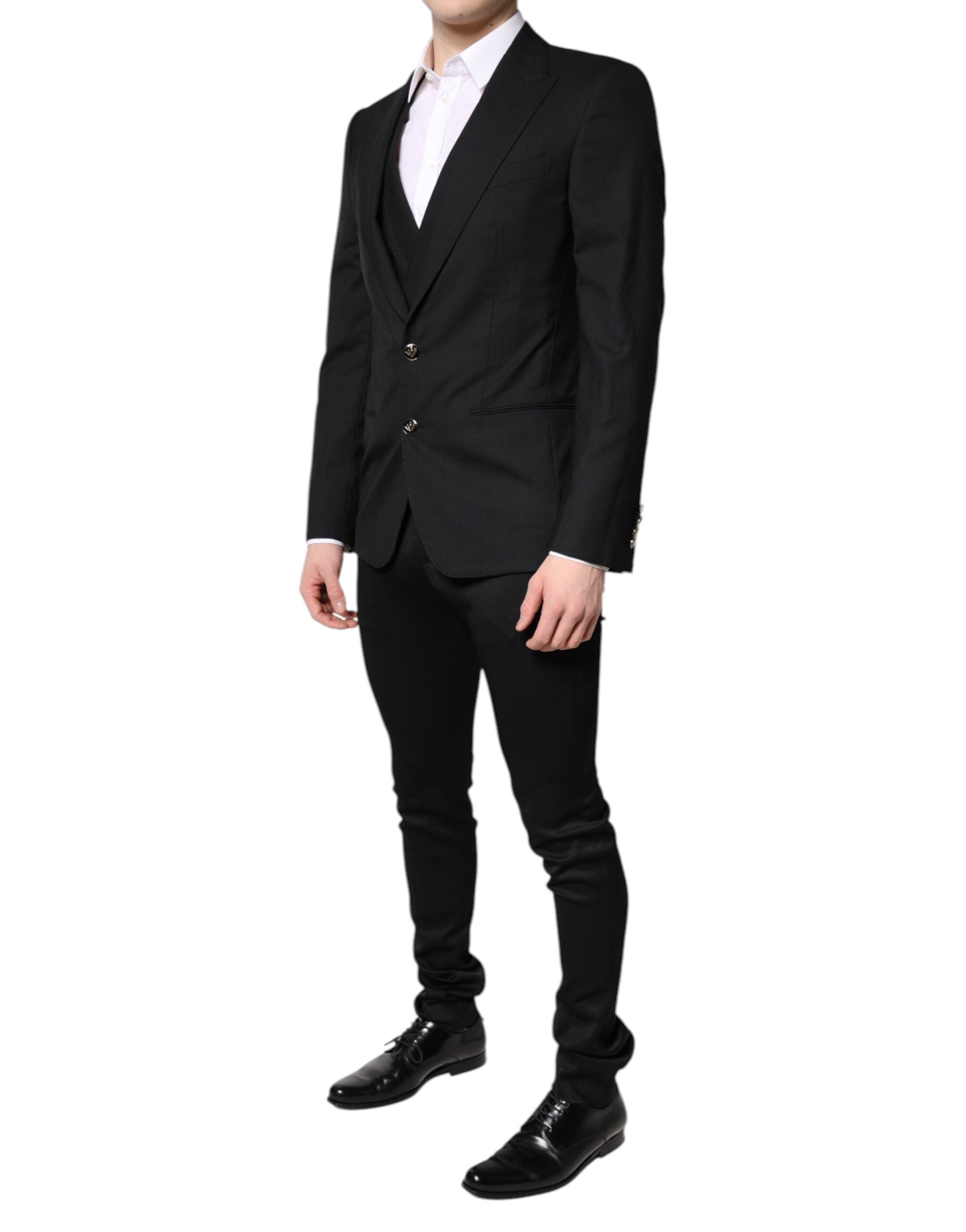 Dolce & Gabbana Schwarzer einreihiger formeller Blazer mit Weste