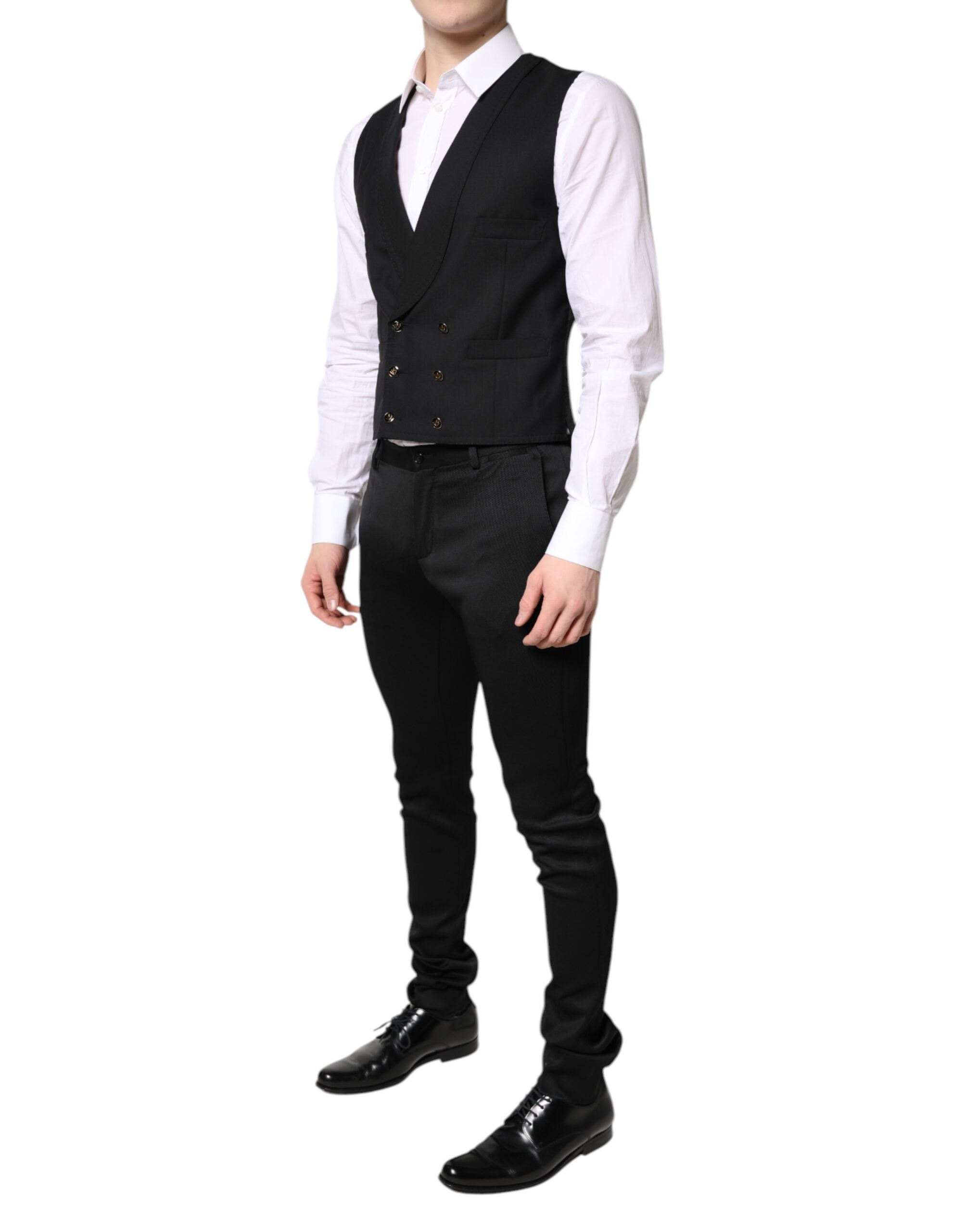 Dolce & Gabbana Schwarzer einreihiger formeller Blazer mit Weste