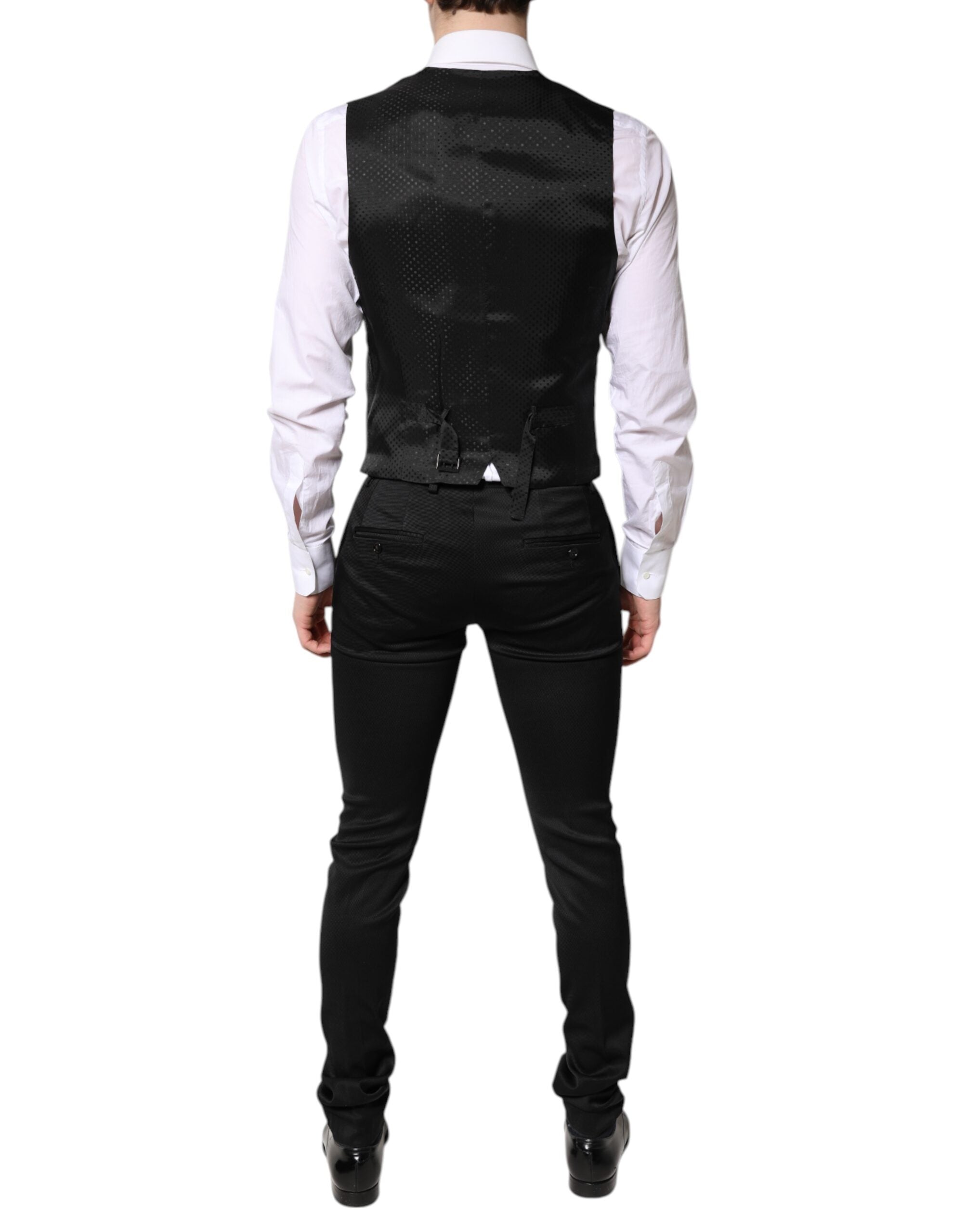 Dolce & Gabbana Schwarzer einreihiger formeller Blazer mit Weste