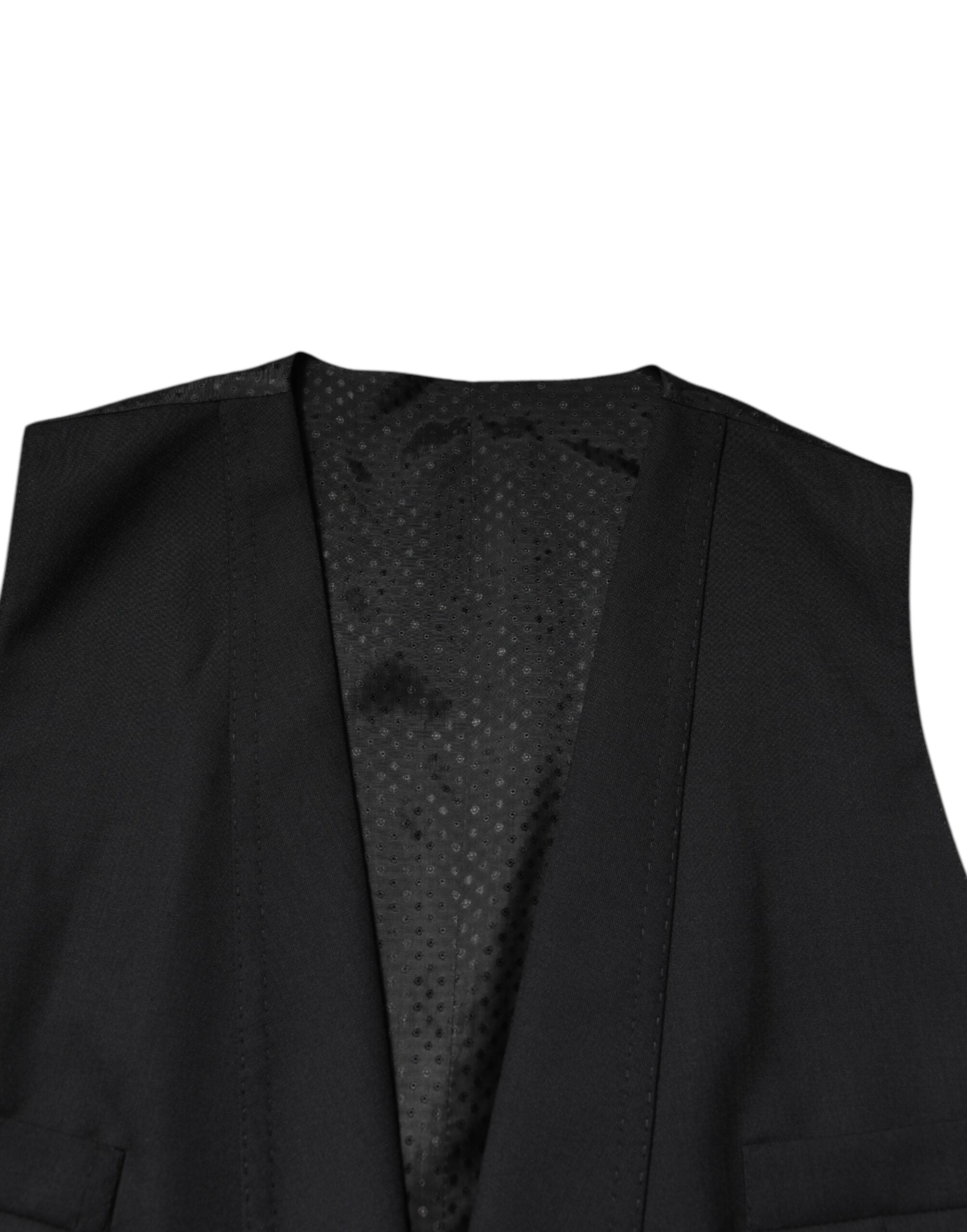 Dolce & Gabbana Schwarzer einreihiger formeller Blazer mit Weste