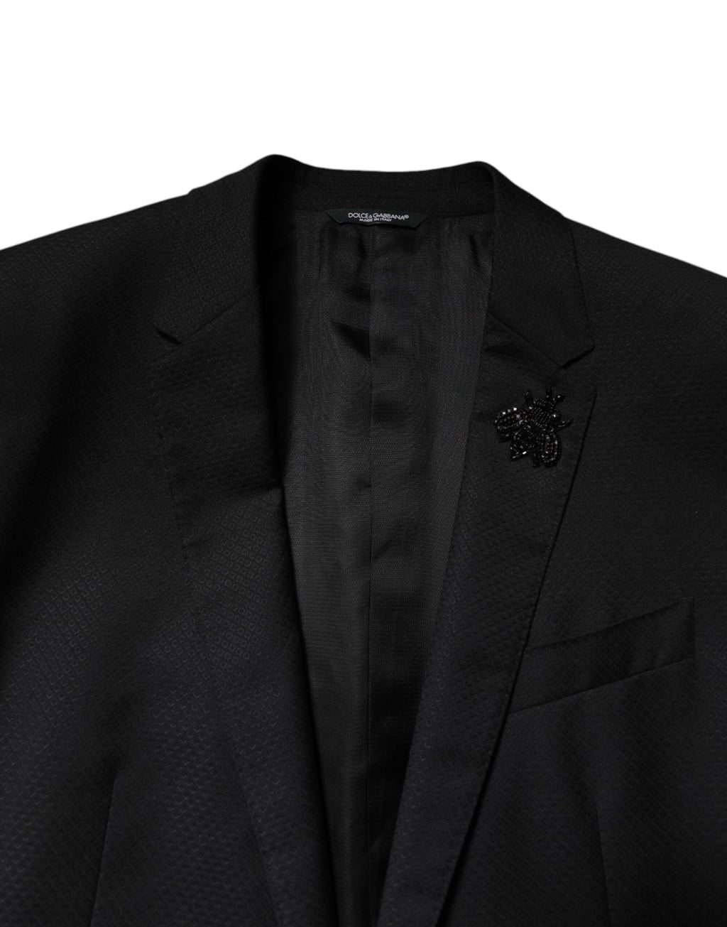 Dolce & Gabbana Schwarzer einreihiger 2-teiliger Anzug aus Wolle