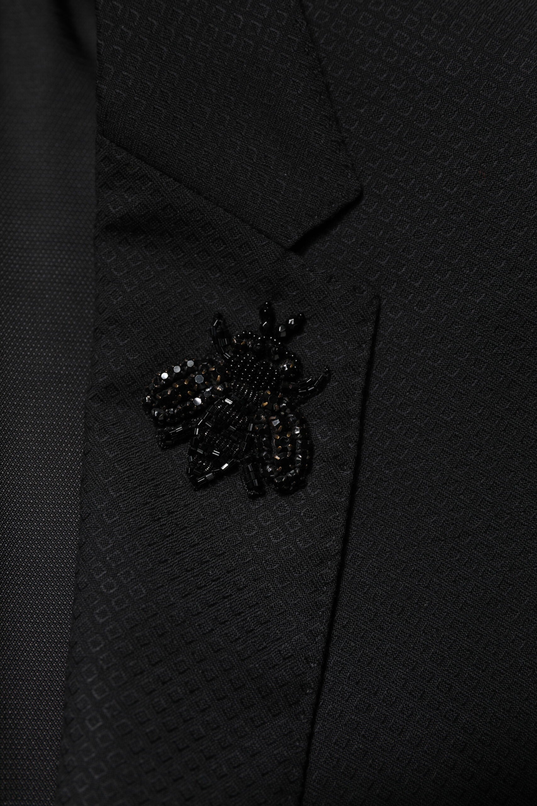 Dolce & Gabbana Schwarzer einreihiger 2-teiliger Anzug aus Wolle